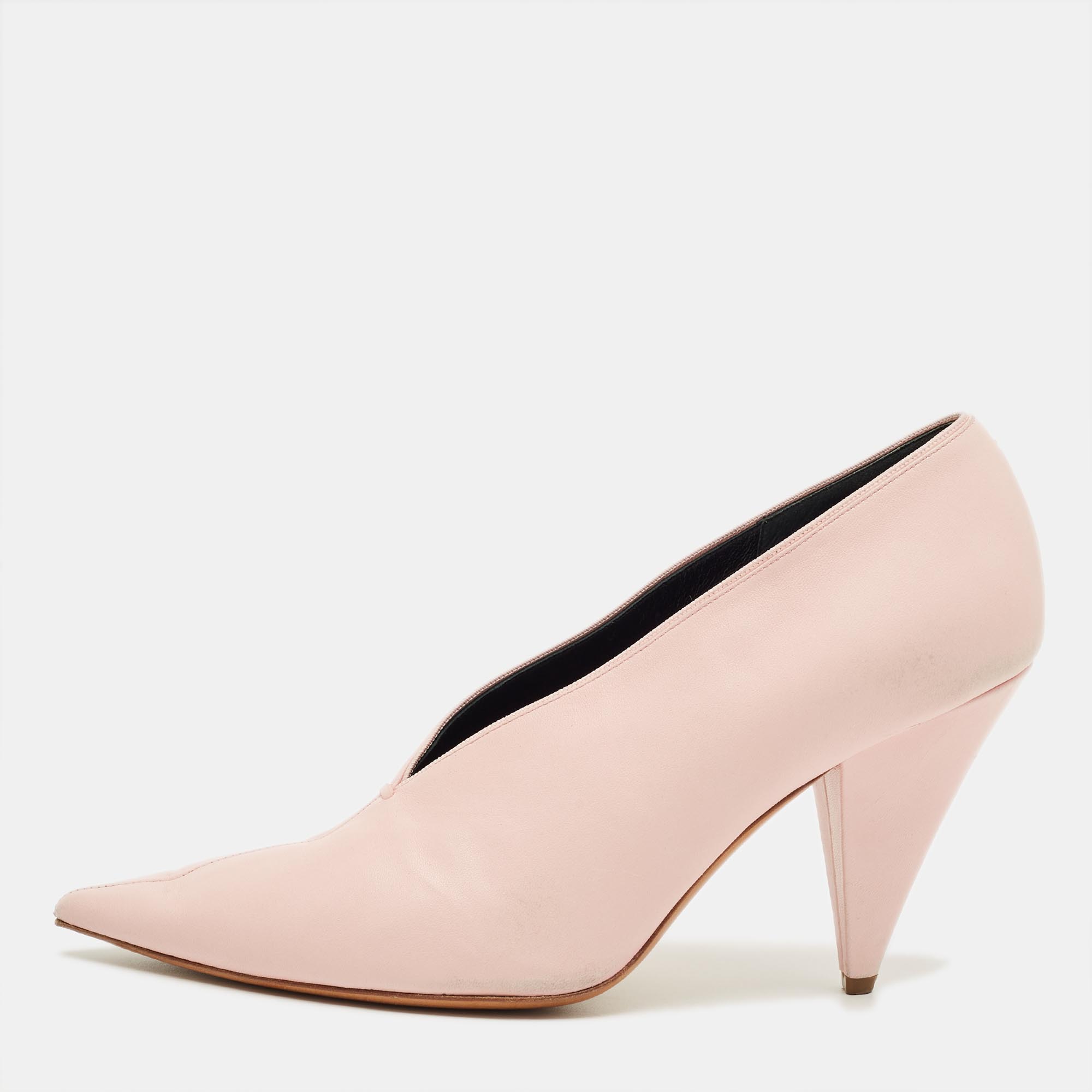 

Celine Pink Leather V Neck Nappa Pumps Size
