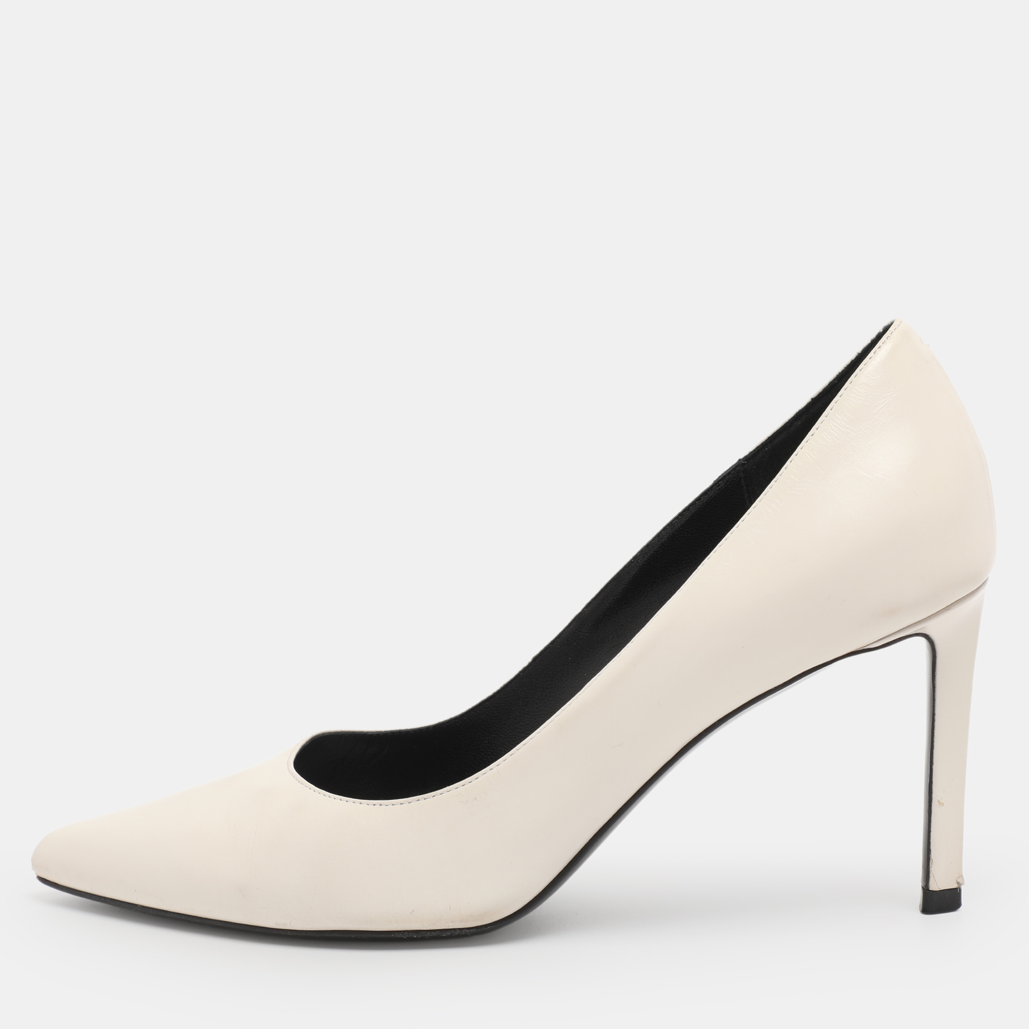 

Celine White Leather Pointed Toe Pumps Size 35