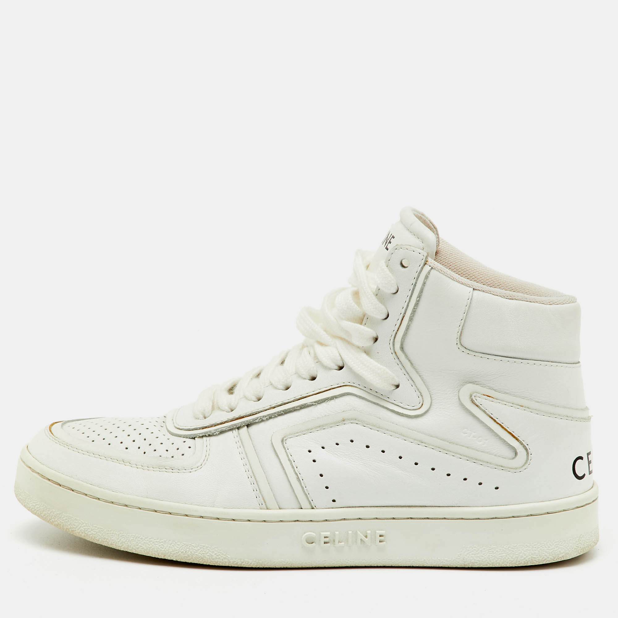 

Celine White Leather CT-01 Z High Top Sneakers Size
