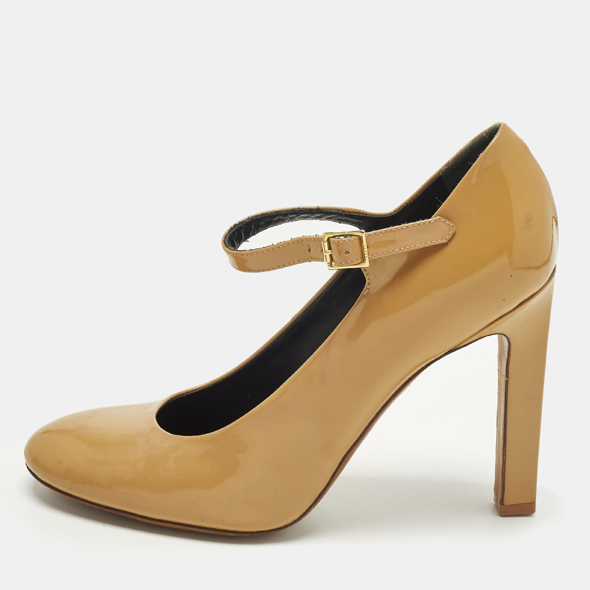 

Celine Size  Beige Patent Leather Mary Jane Pumps