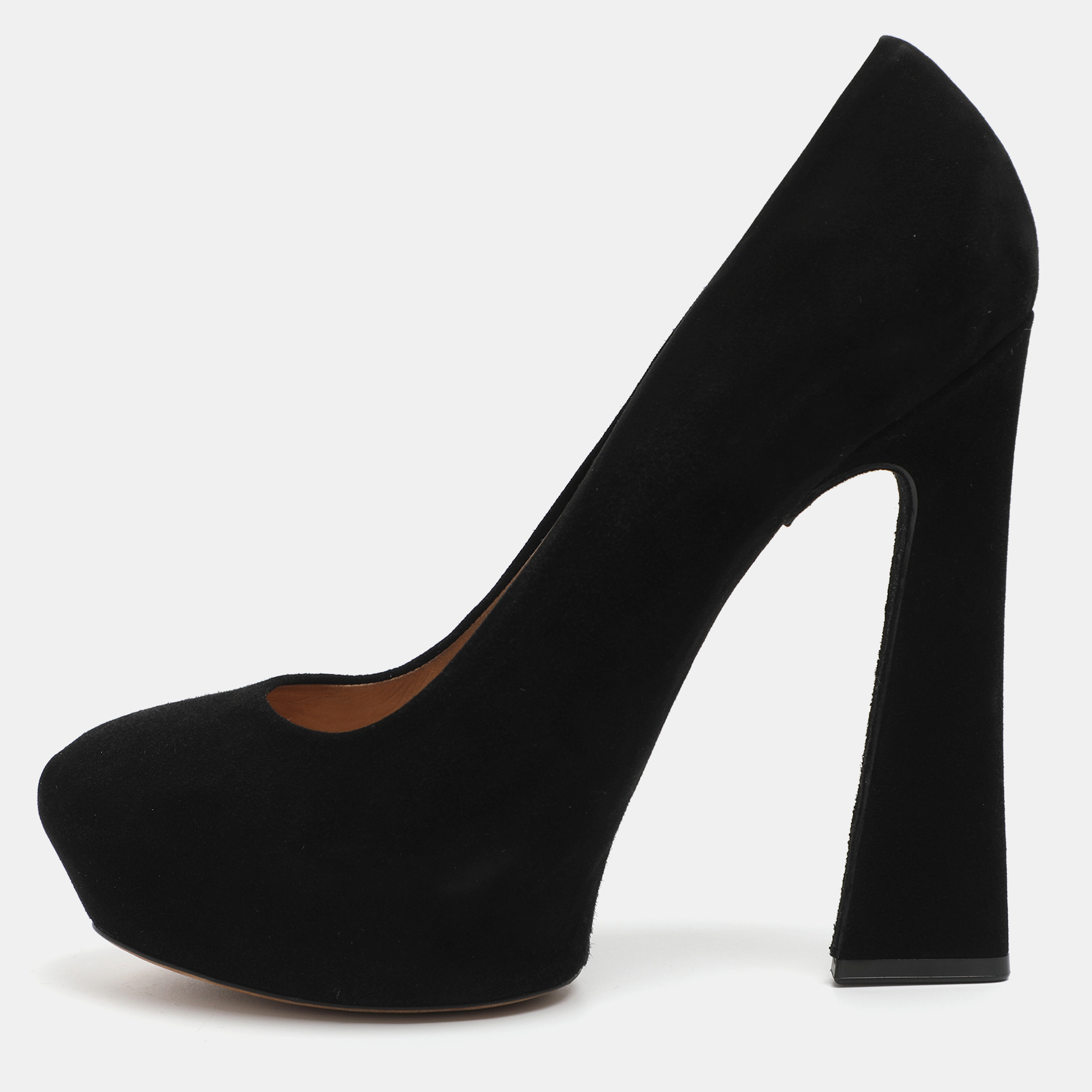 

Celine Size 39 Black Suede Platform Pumps