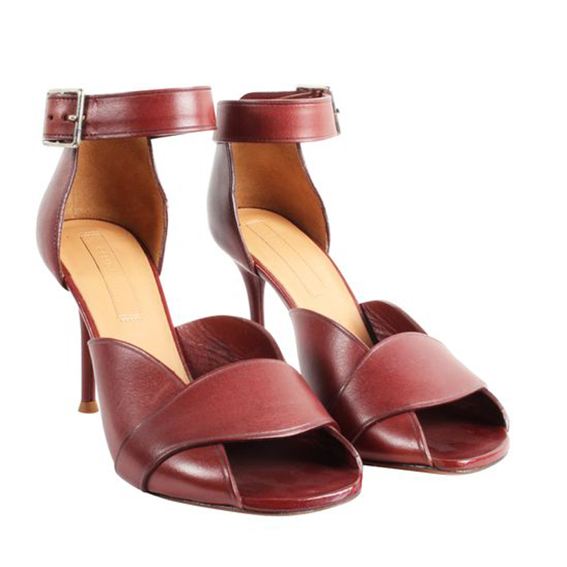 

Celine Burgundy Leather Heel Sandals Size