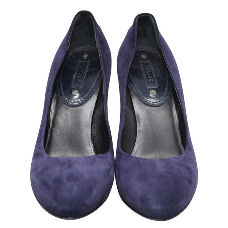 

Celine Blue Suede Chunky Pumps Size