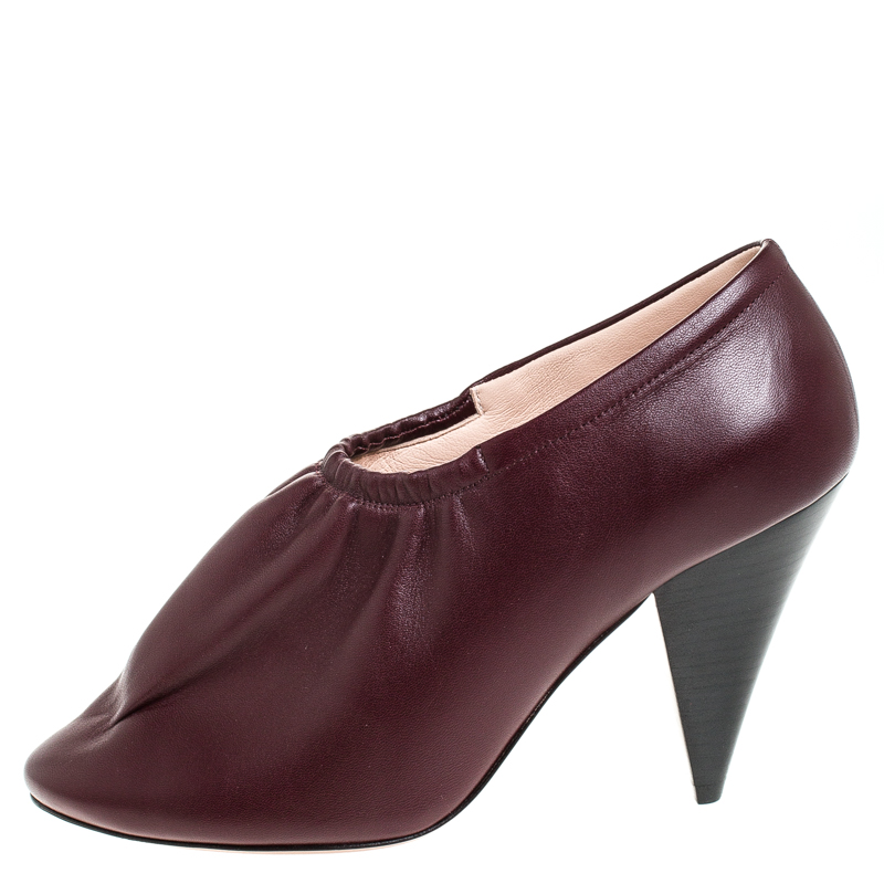 

Celine Burgundy Leather Scrunch Ballerina Pumps Size