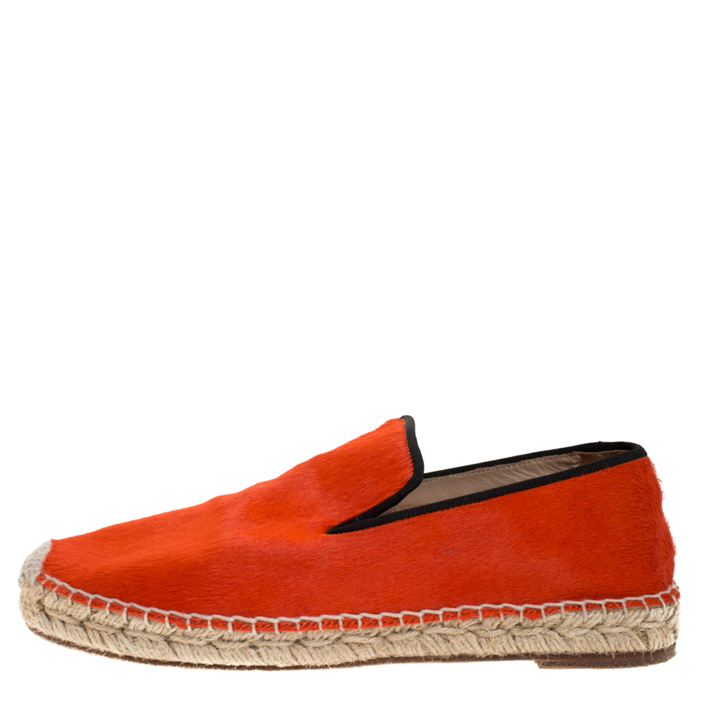 

Celine Orange Pony Hair Espadrilles Size