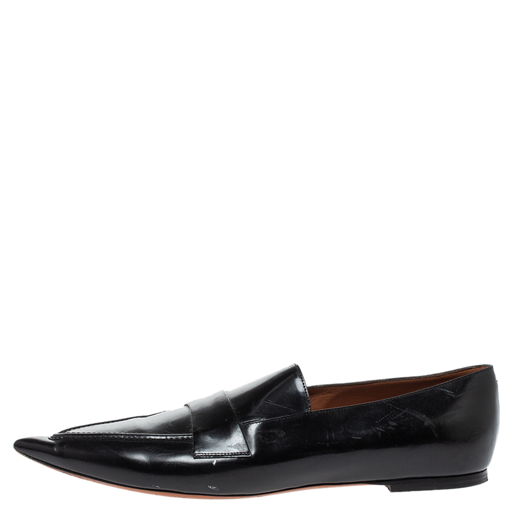 

Celine Black Leather Pointed Toe Loafers Size