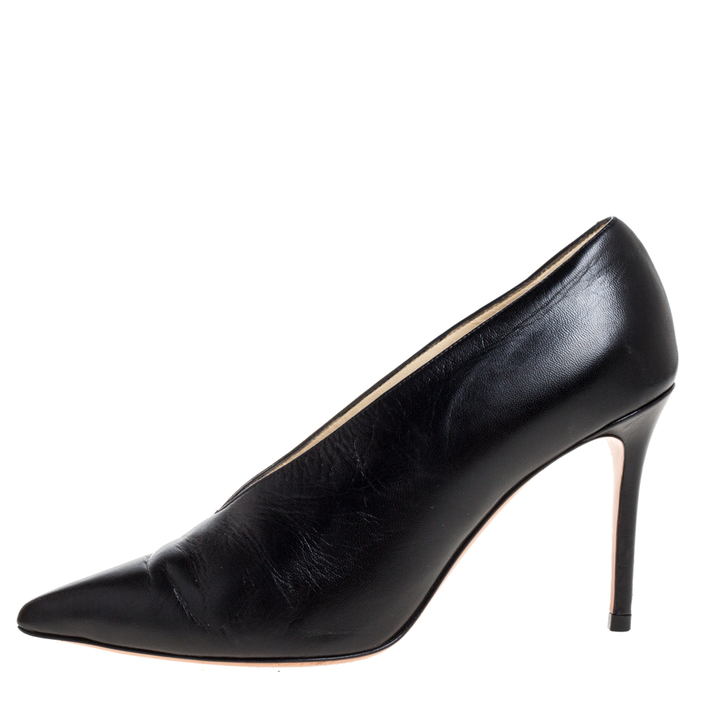 

Celine Black Leather V-Neck Pointed Toe Pumps Size