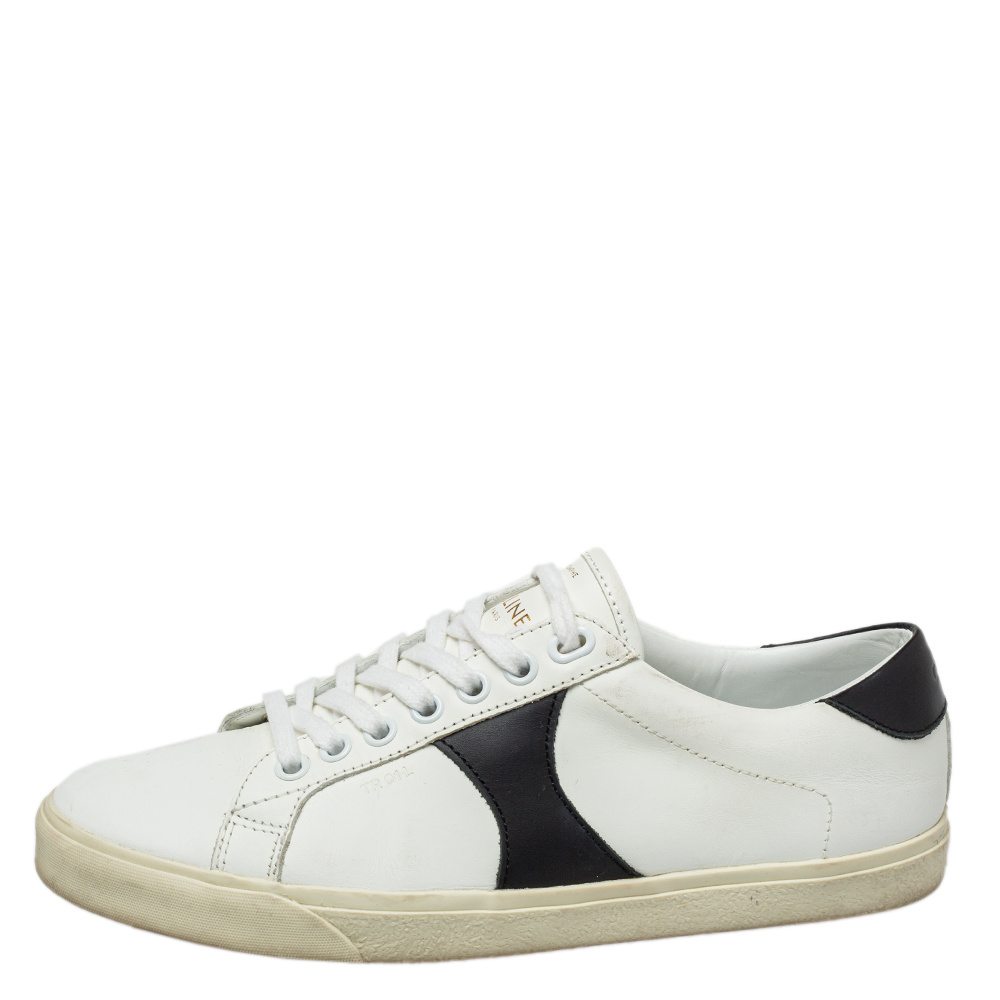 

Celine White Leather Low Top Sneakers Size