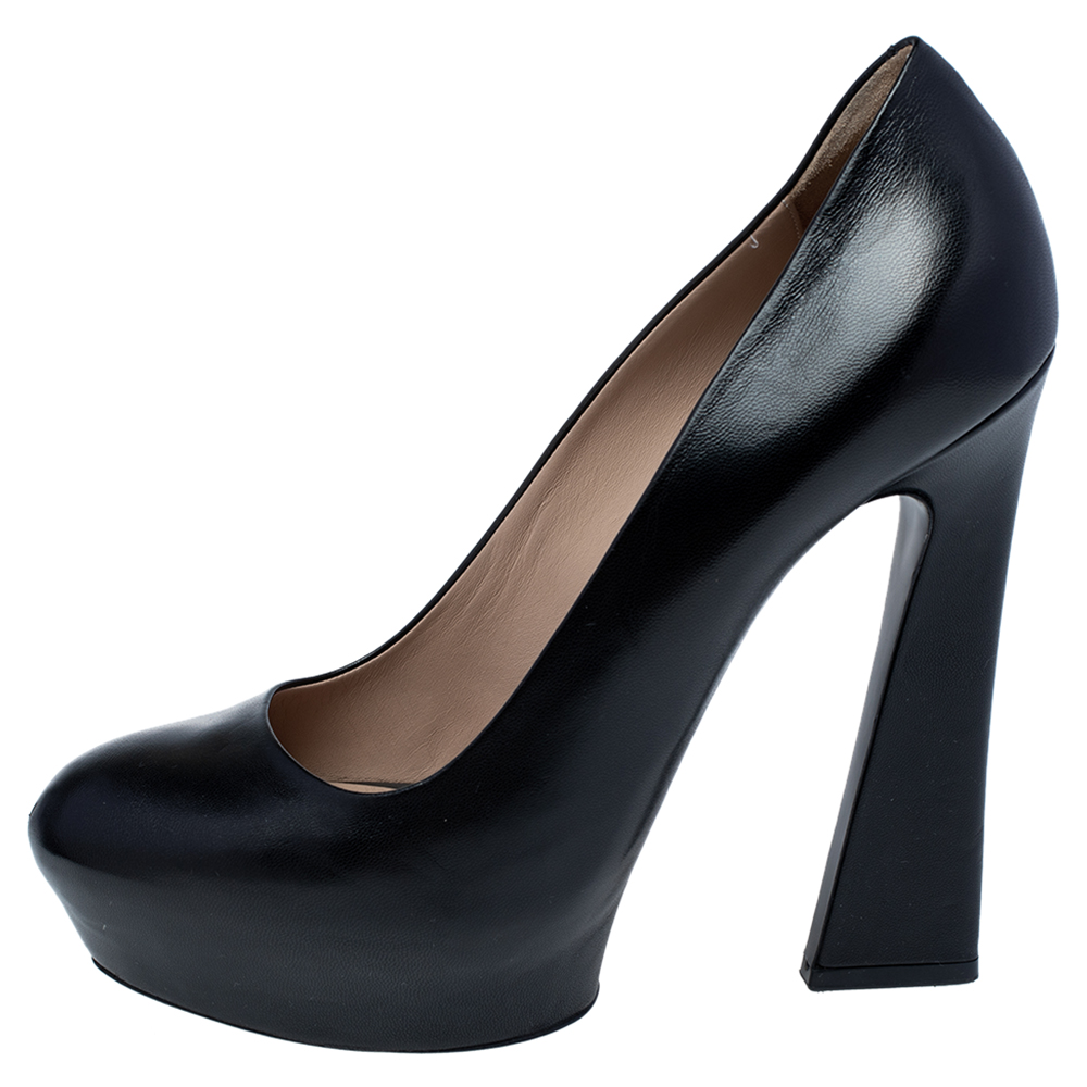 

Celine Black Leather Platform Pumps Size