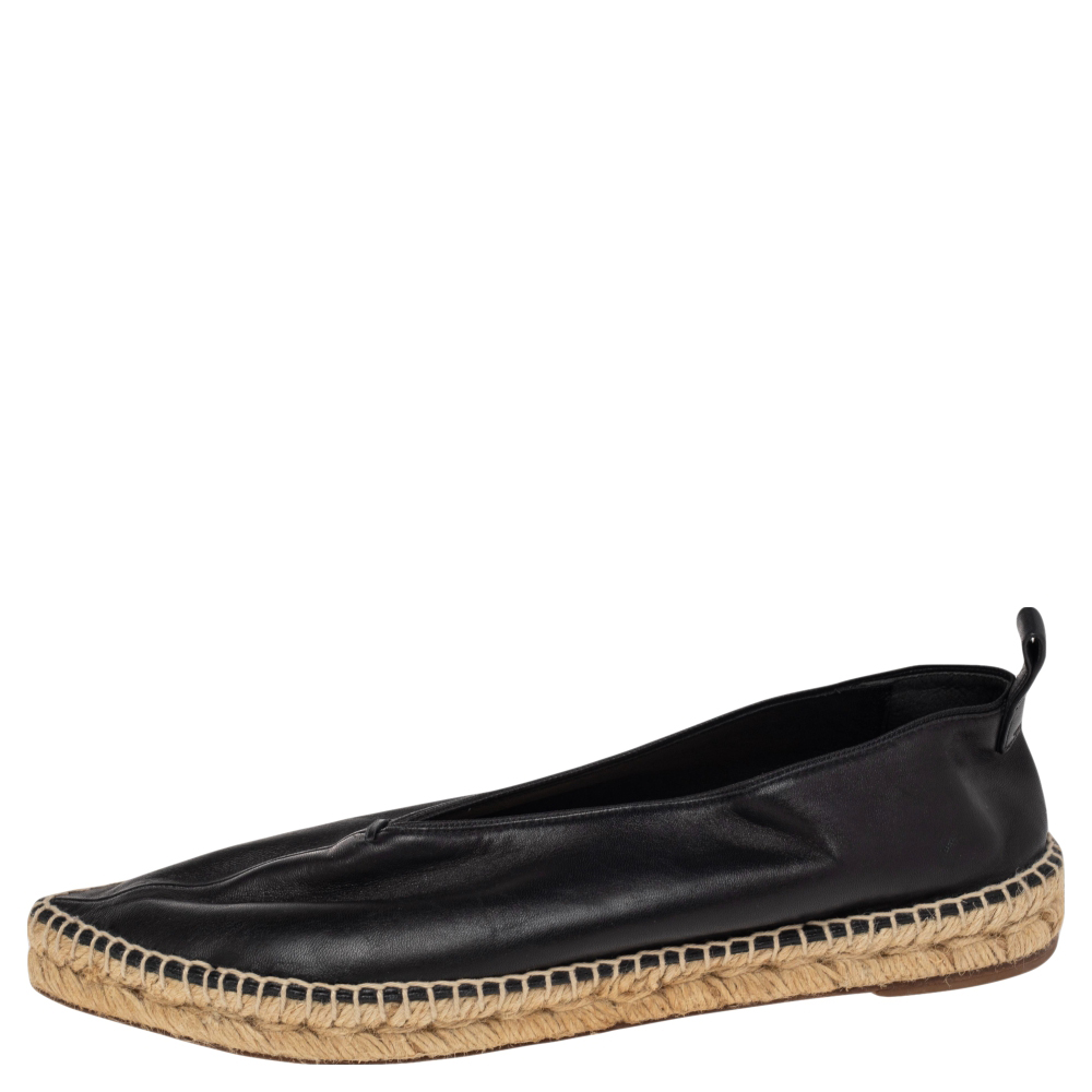 

Celine Black Leather Babouche Pointed Toe Espadrilles Flats Size