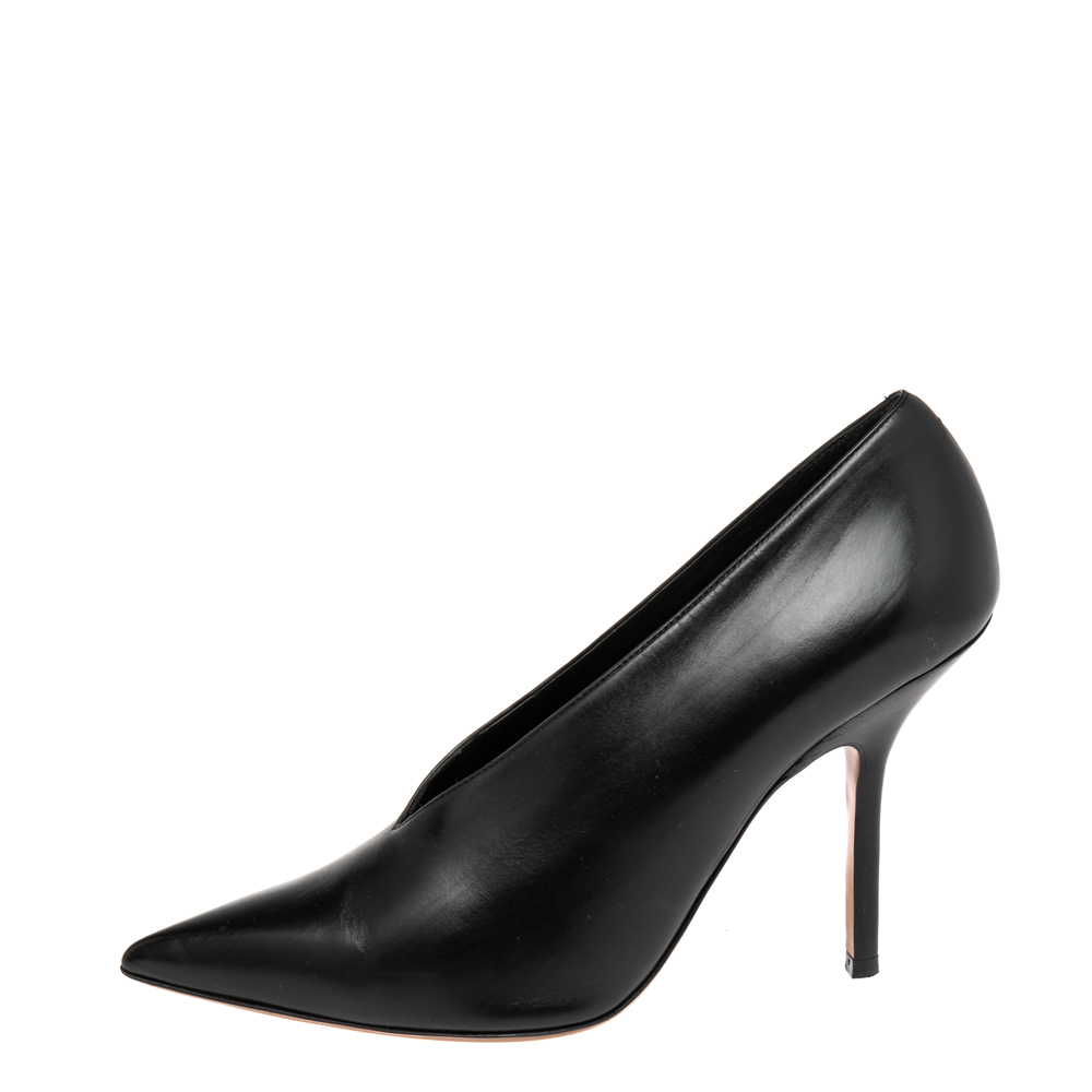 

Celine Black Leather V Neck Pointed Toe Pumps Size
