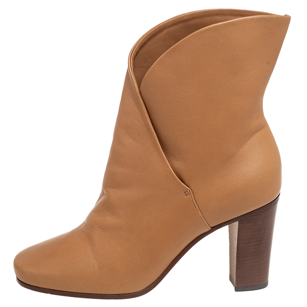 

Celine Beige Leather Ankle Boots Size