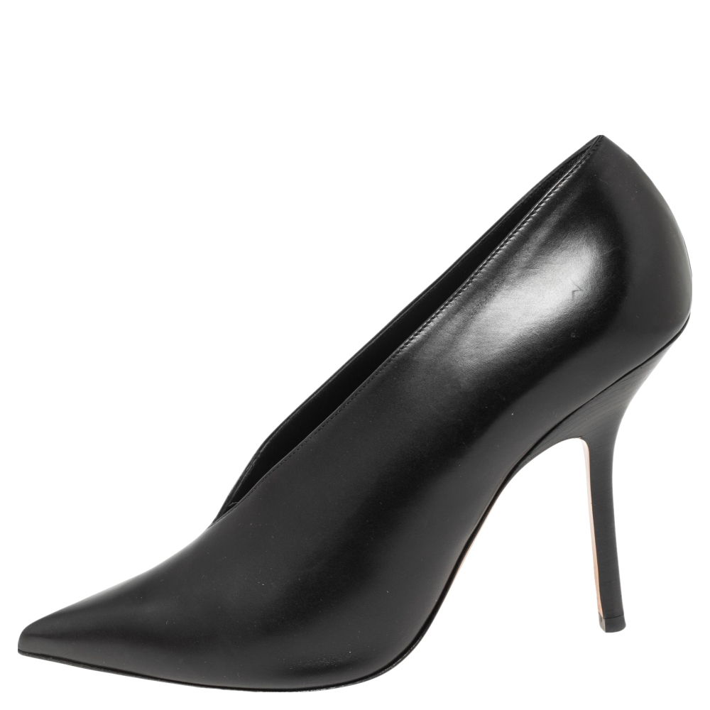 

Celine Black Leather V Neck Pointed Toe Pumps Size