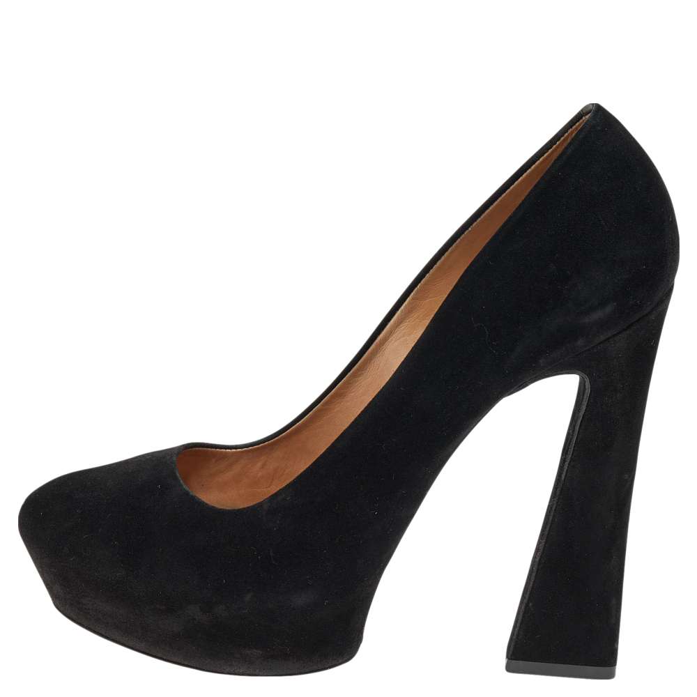 

Celine Black Suede Platform Pumps Size