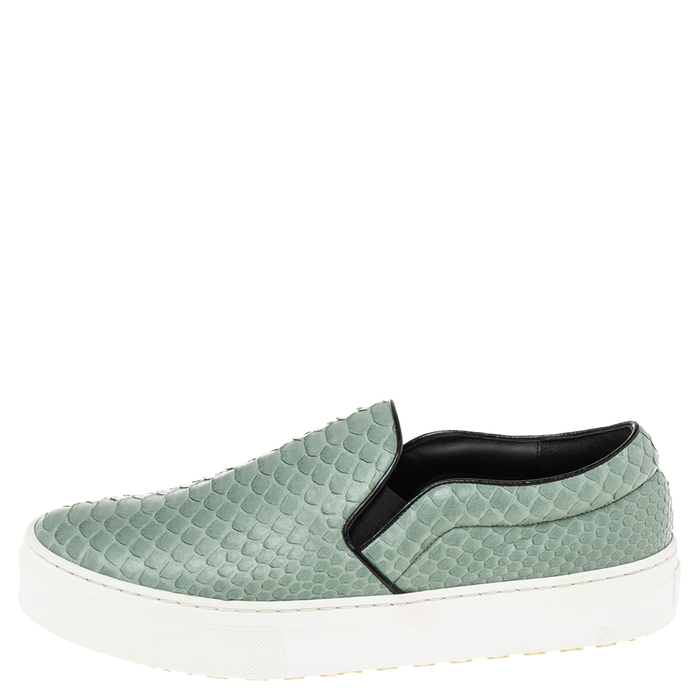 

Celine Green Python Leather Slip On Sneakers Size