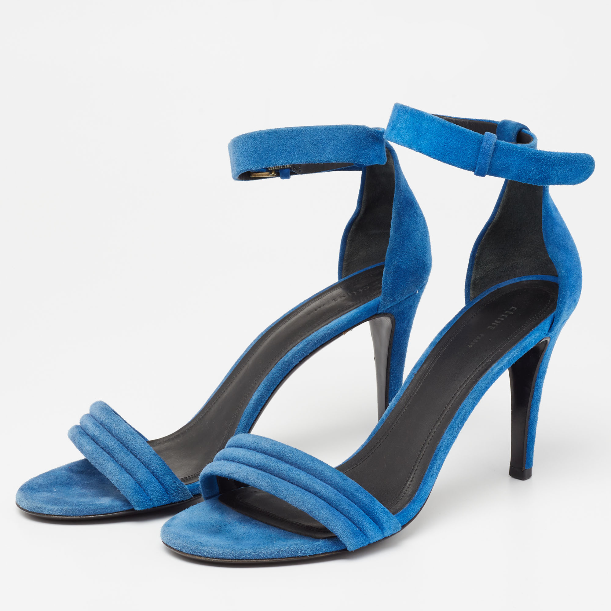 

Celine Blue Suede Ankle-Strap Sandals Size