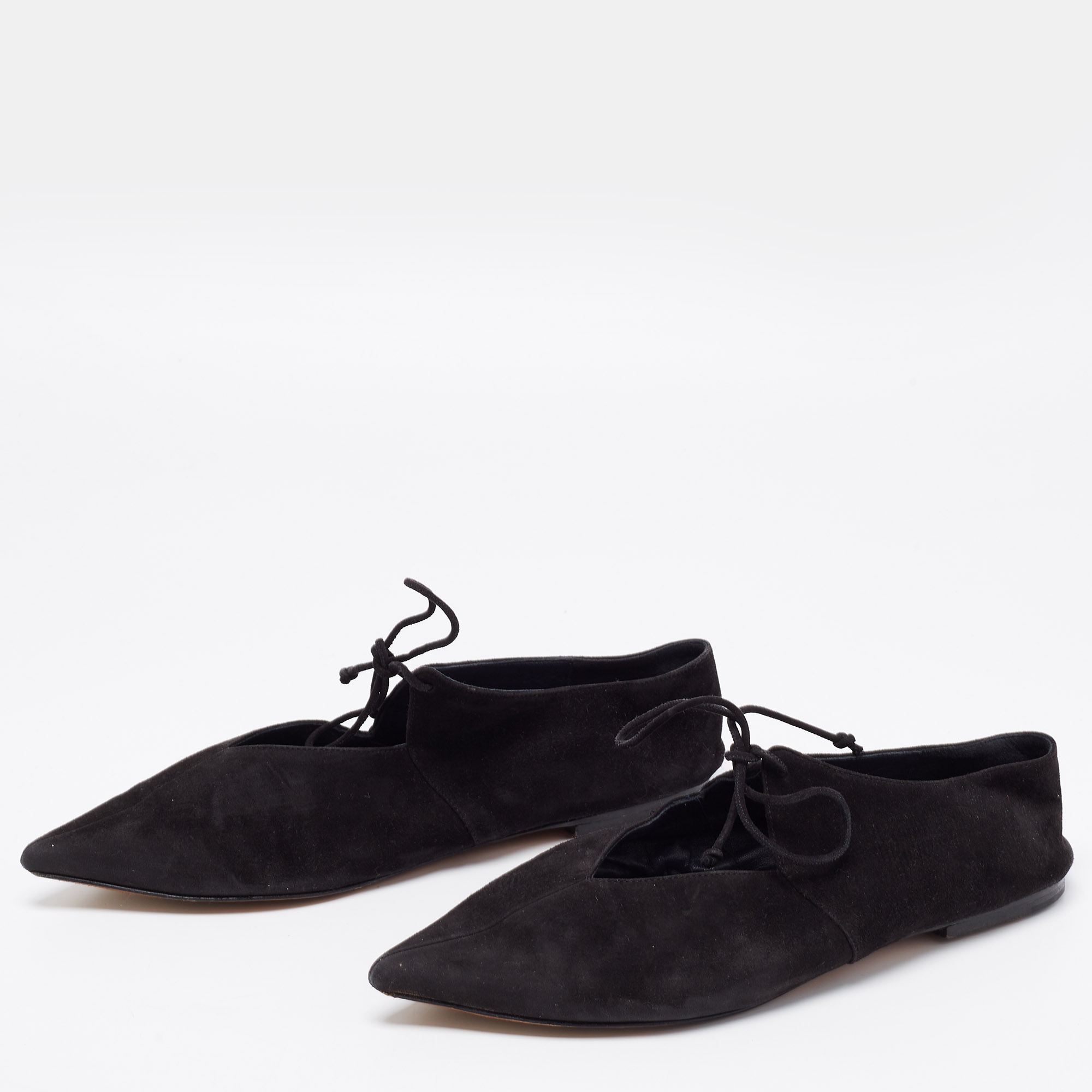 

Celine Black Suede Babouche Pointed Toe Ballet Flats Size