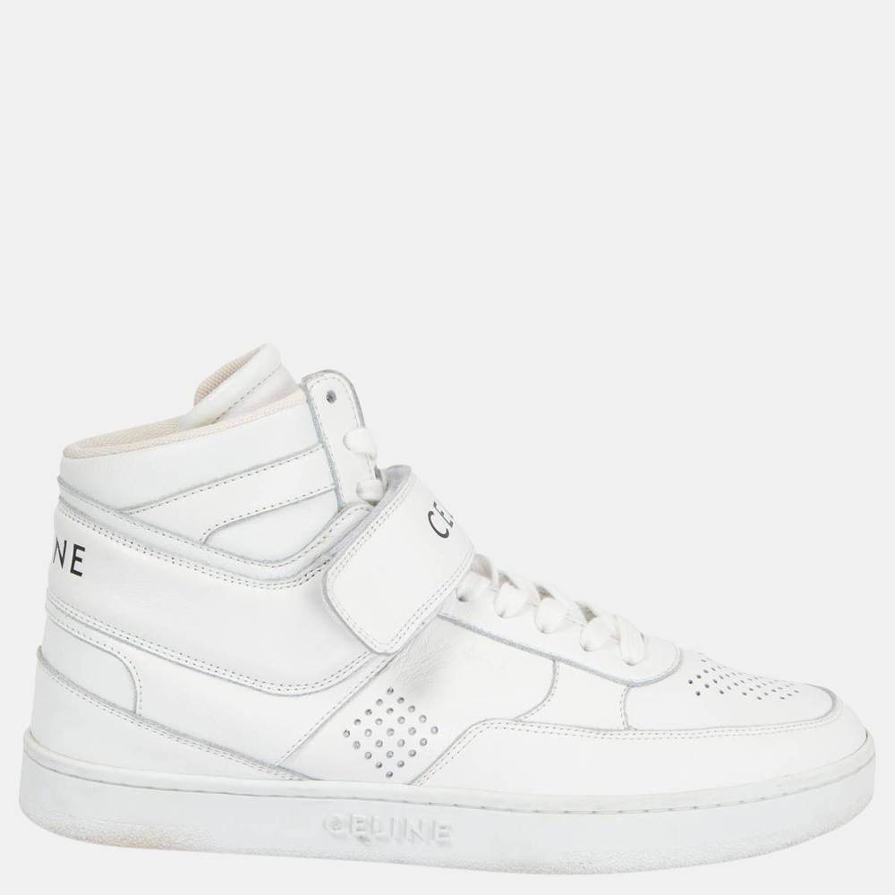 

Celine Optic White Calfskin Leather CT-03 High Top Sneakers Size EU