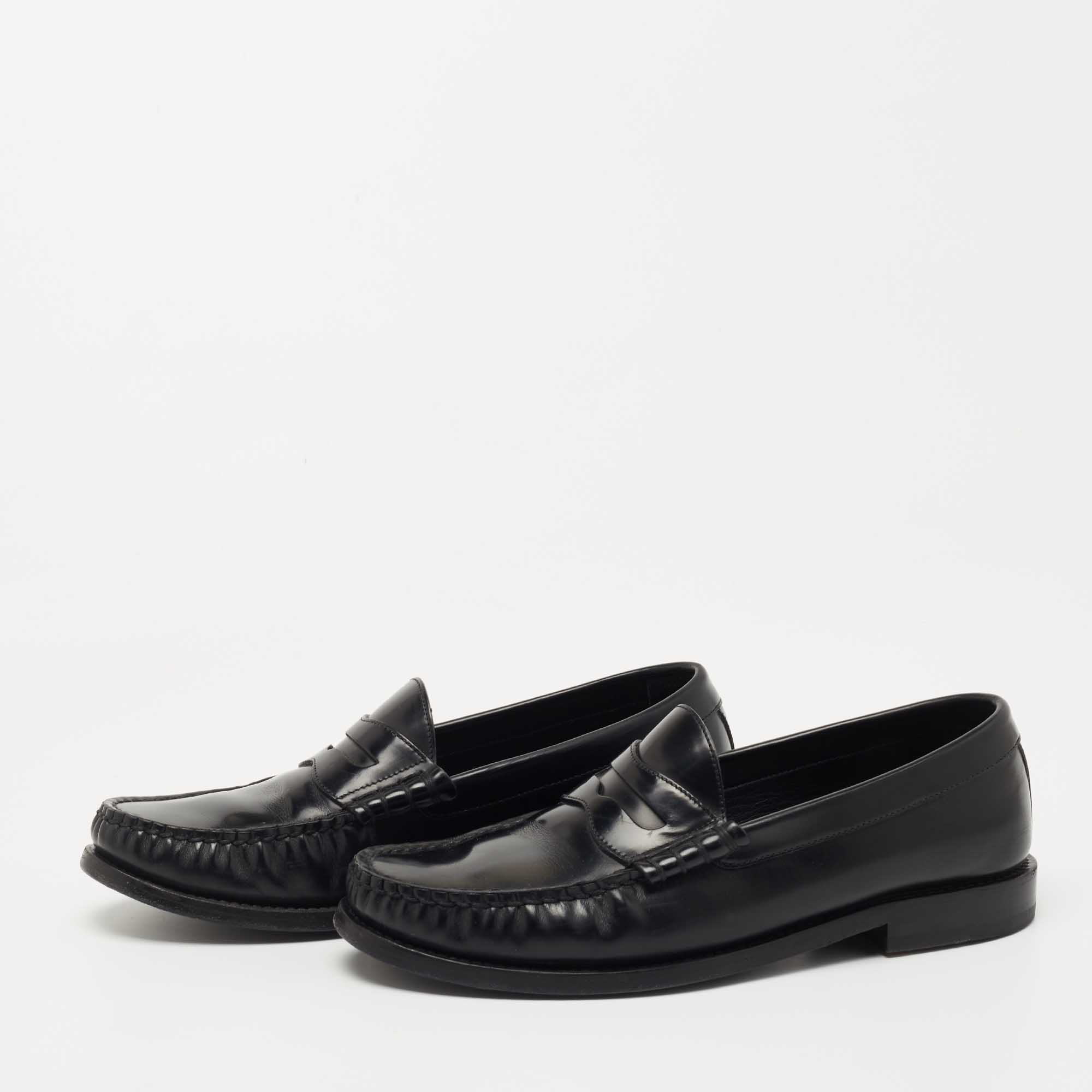 

Celine Black Leather Slip On Loafers Size