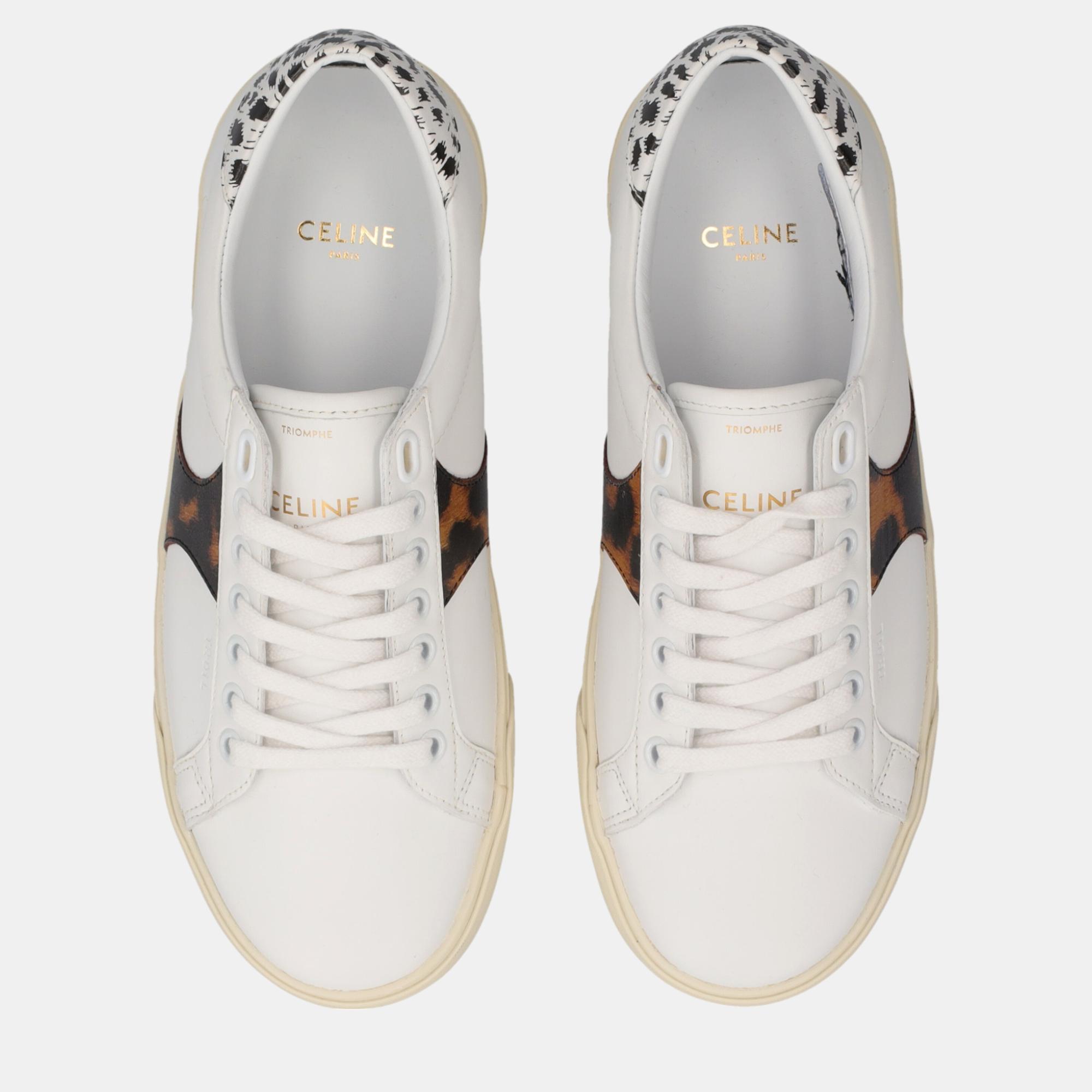 

Celine Women's Leather Sneakers - White - EU