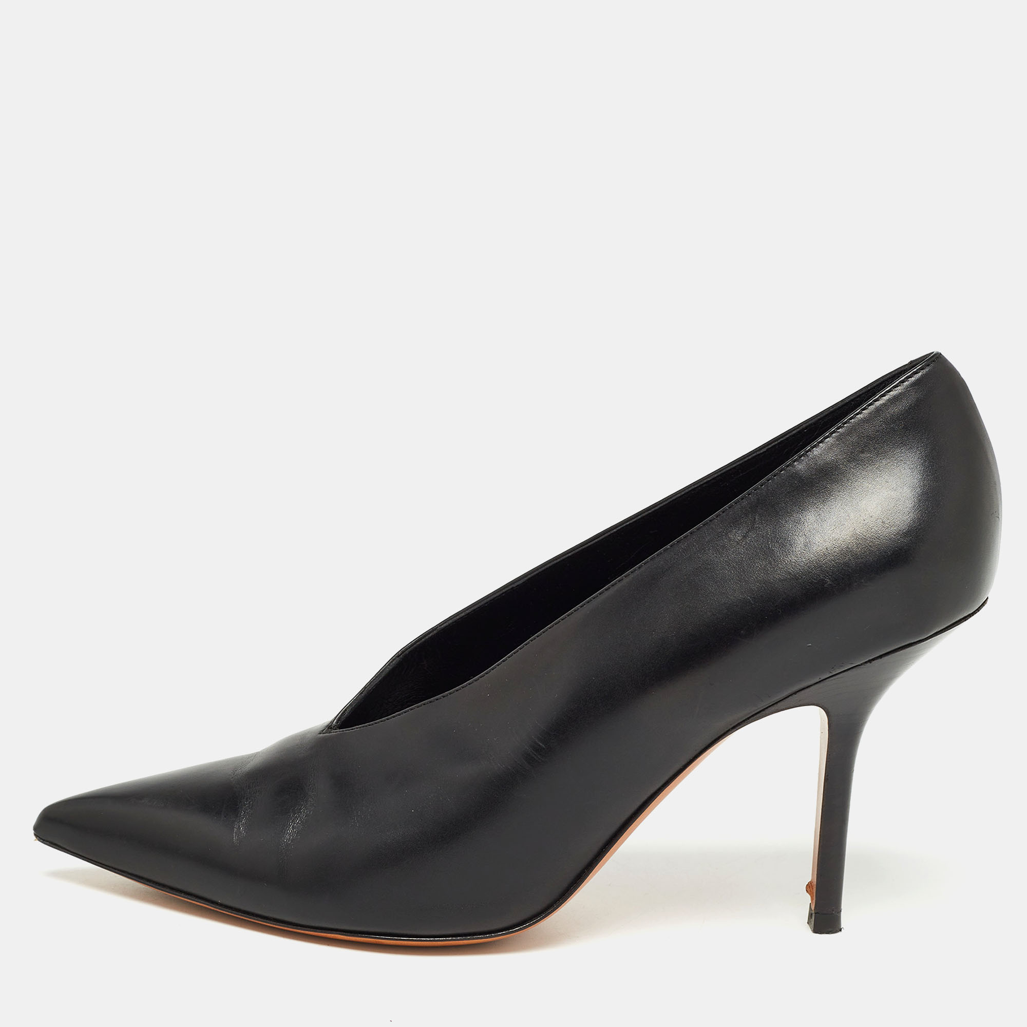 

Celine Black Leather V Neck Pointed Toe Pumps Size