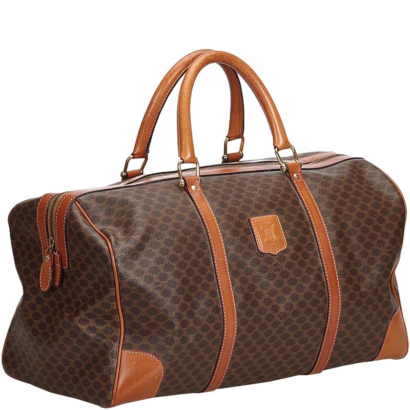 

Celine Brown Leather Macadam Duffle Bag