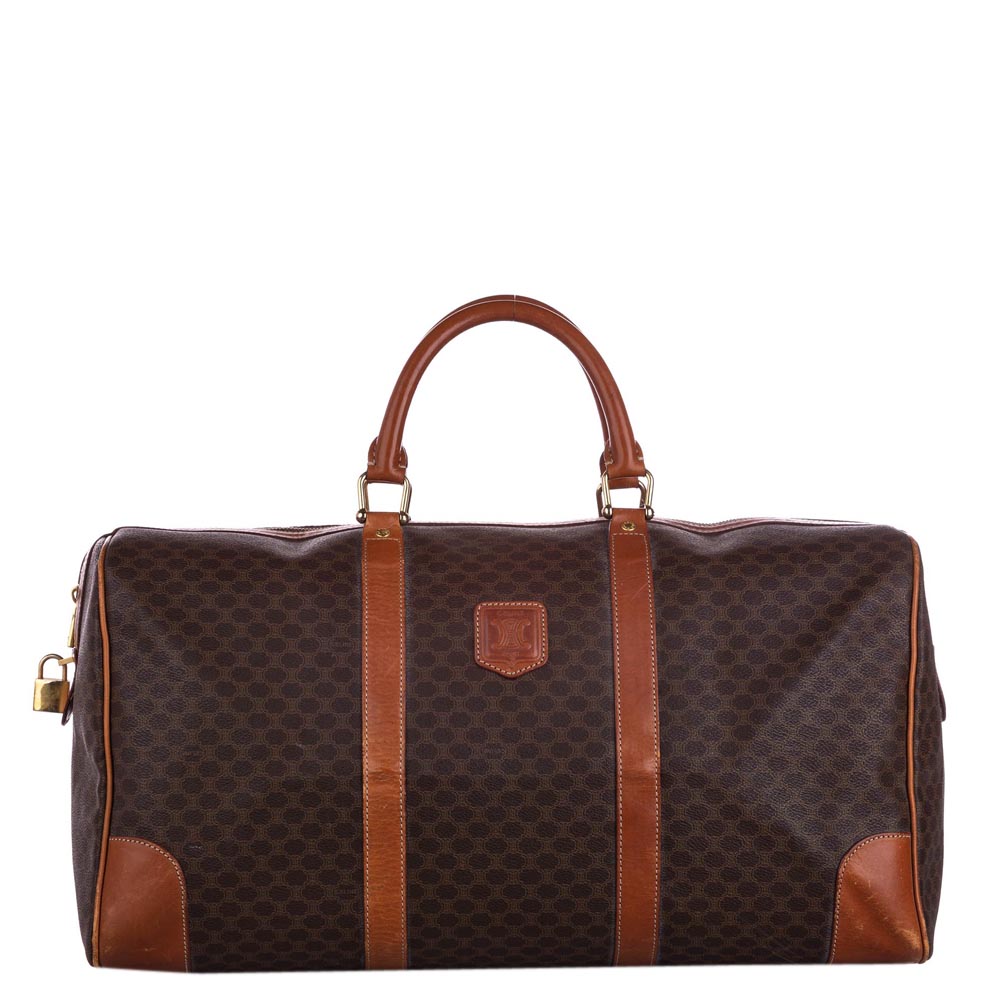 

Celine Brown Macadam Coated Canvas Travel Bag