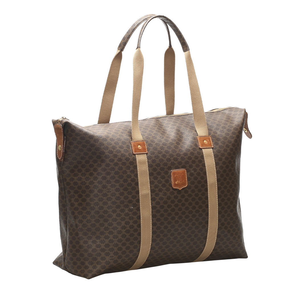 

Celine Brown Macadam Coated Canvas Travel Bag