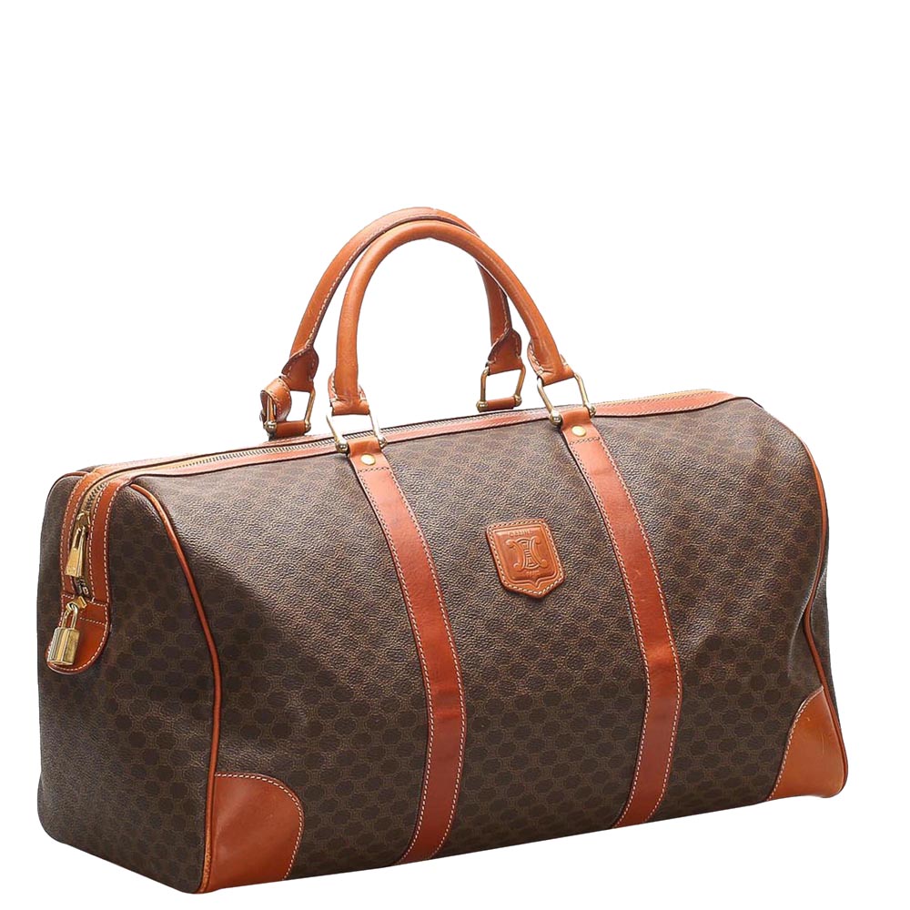 

Celine Brown Macadam Coated Canvas Travel Bag