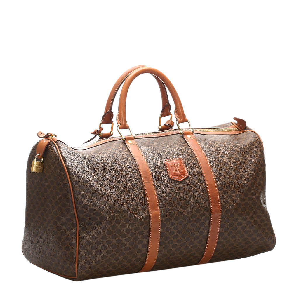 

Celine Brown Macadam Coated Canvas Travel Bag