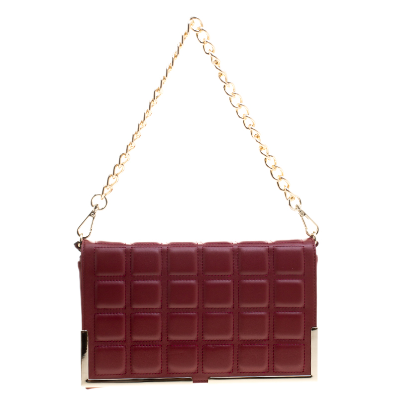 مملوكة مسبقًا Cerruti 1881 Red Quilted Leather Cerrutis Crossbody Bag