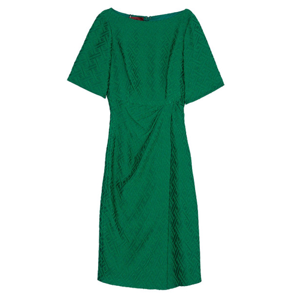CH Carolina Herrera Green Jacquard Dress L