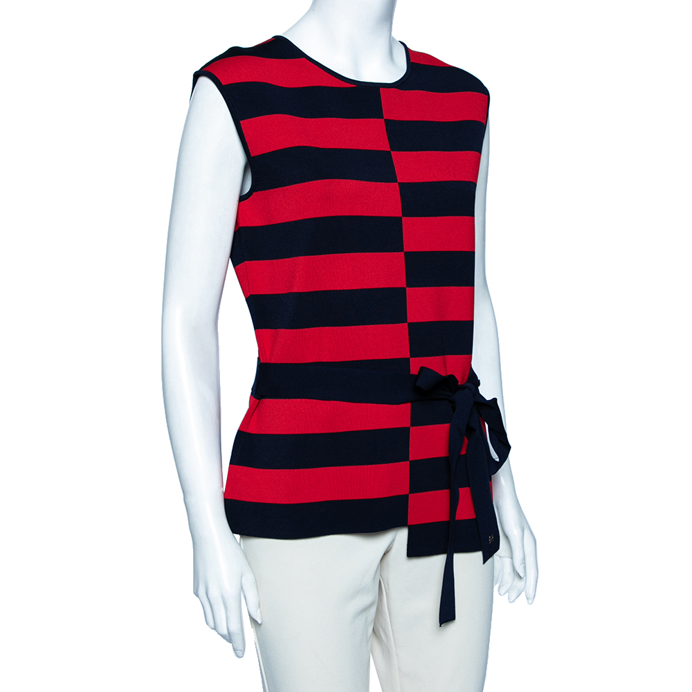 

CH Carolina Herrera Red Stripe Knit Top