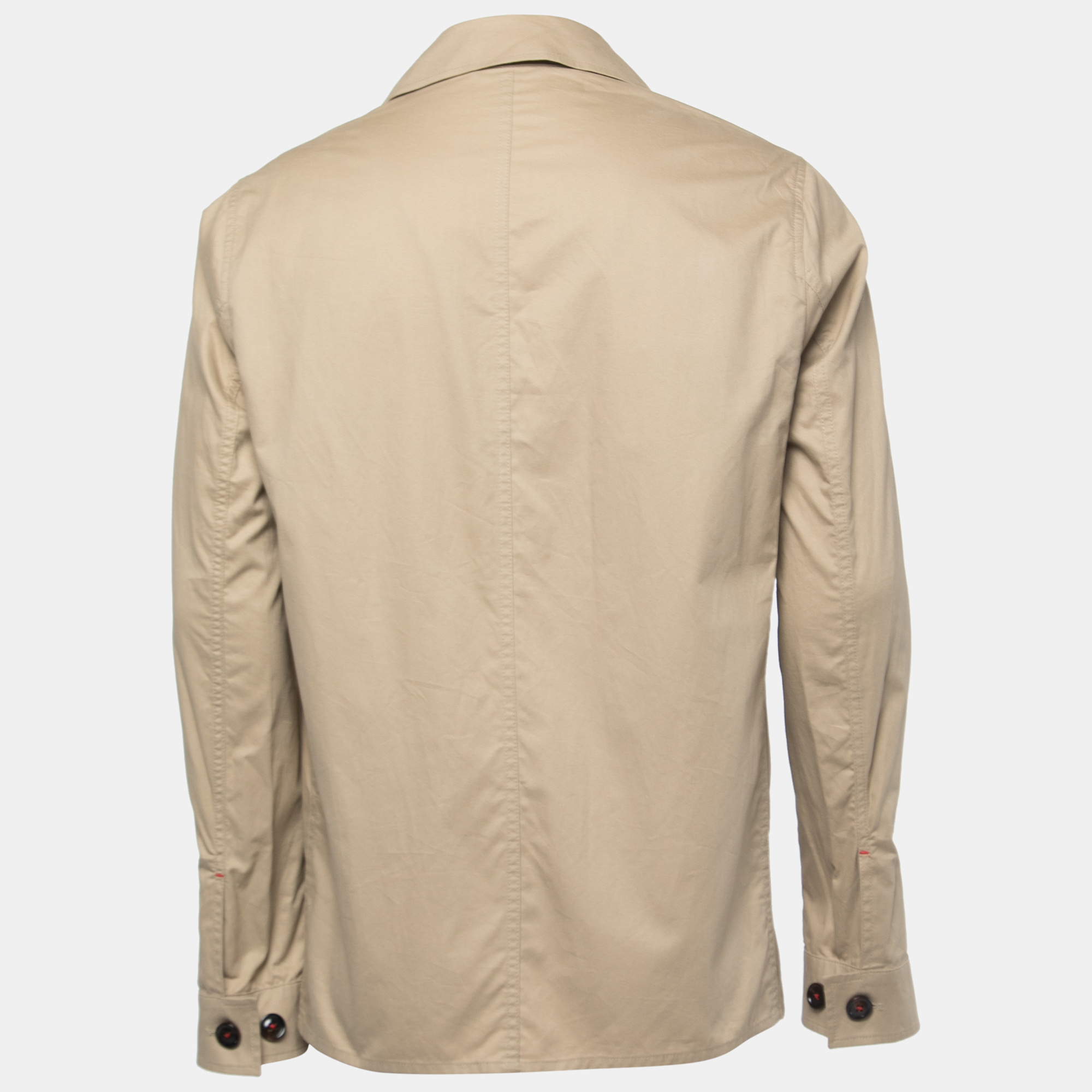 

CH Carolina Herrera Beige Cotton Button Front Jacket