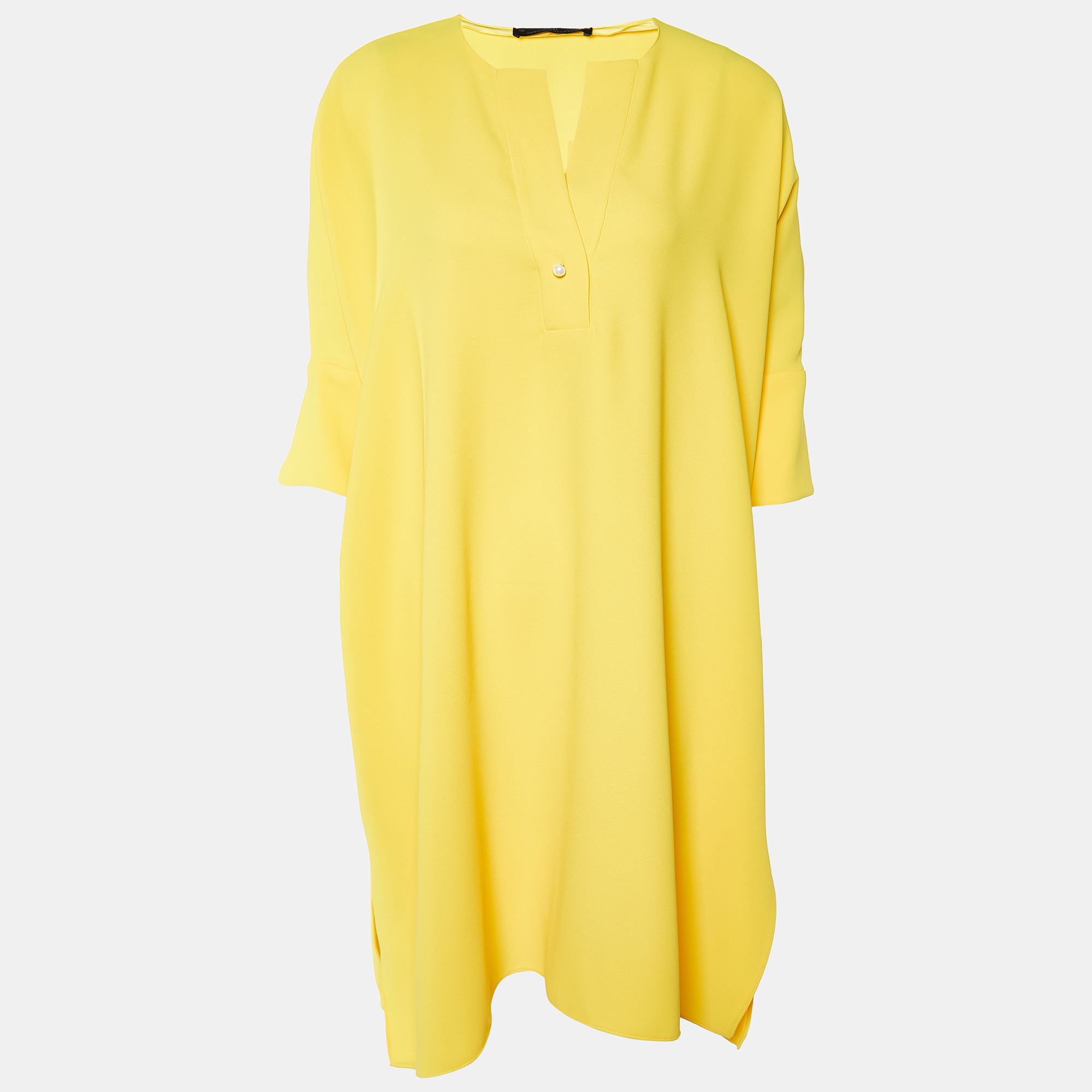 

CH Carolina Herrera Yellow Crepe Shift Dress