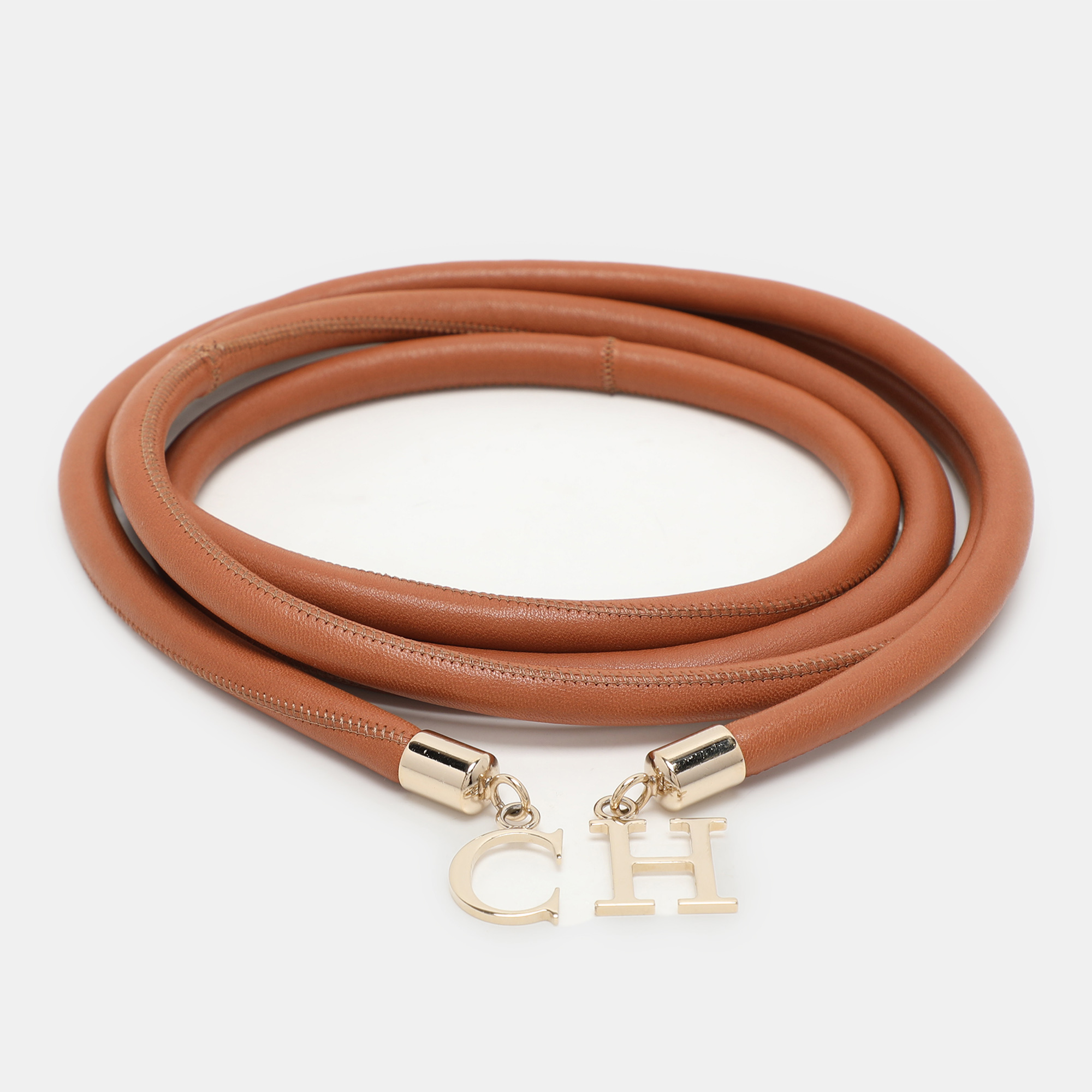 

Carolina Herrera Brown Leather Rope Belt