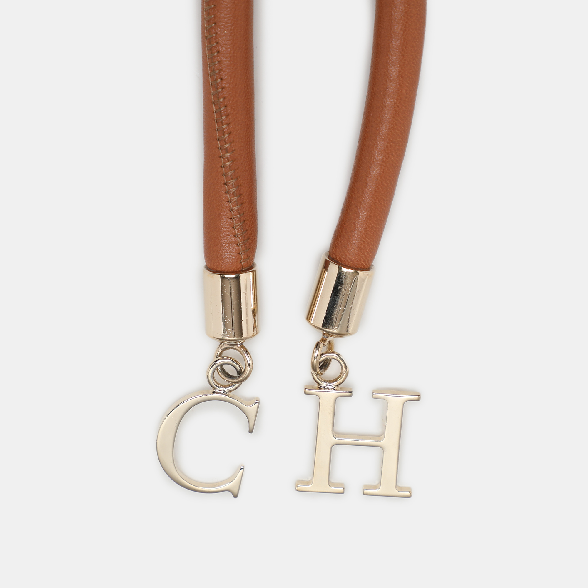 Carolina Herrera Brown Leather Rope Belt 