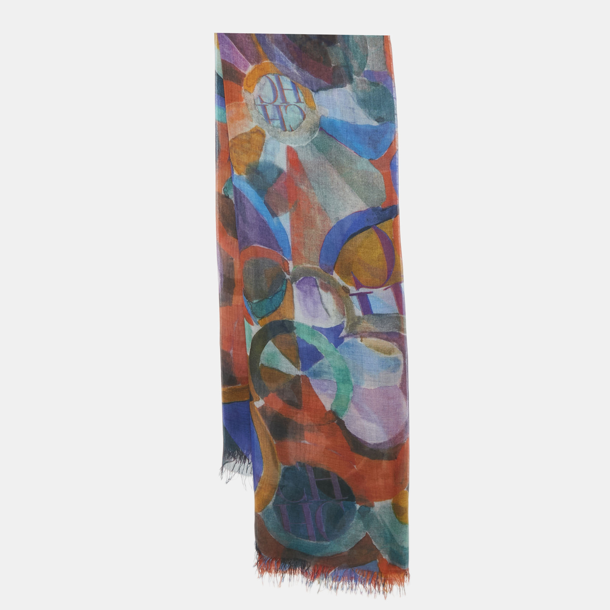 

CH Carolina Herrera Multicolor Abstract Print Silk Scarf