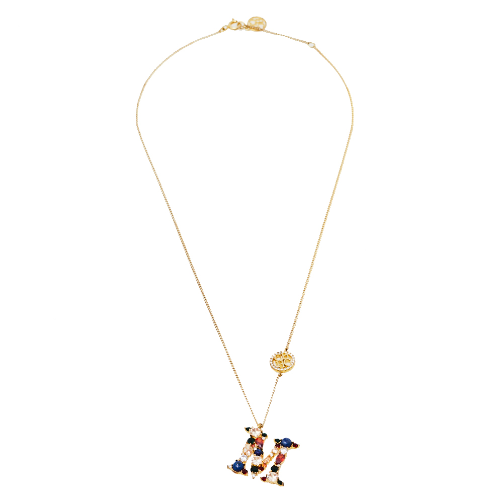 

Carolina Herrera ABCH Crystal Letter  Pendant Necklace, Gold