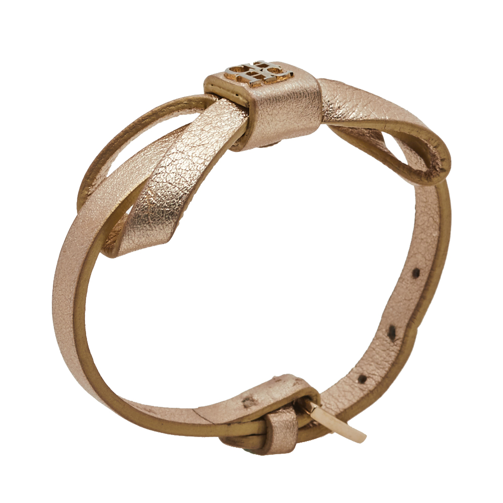 

CH Carolina Herrera Metallic Gold Leather Ribbon Bracelet