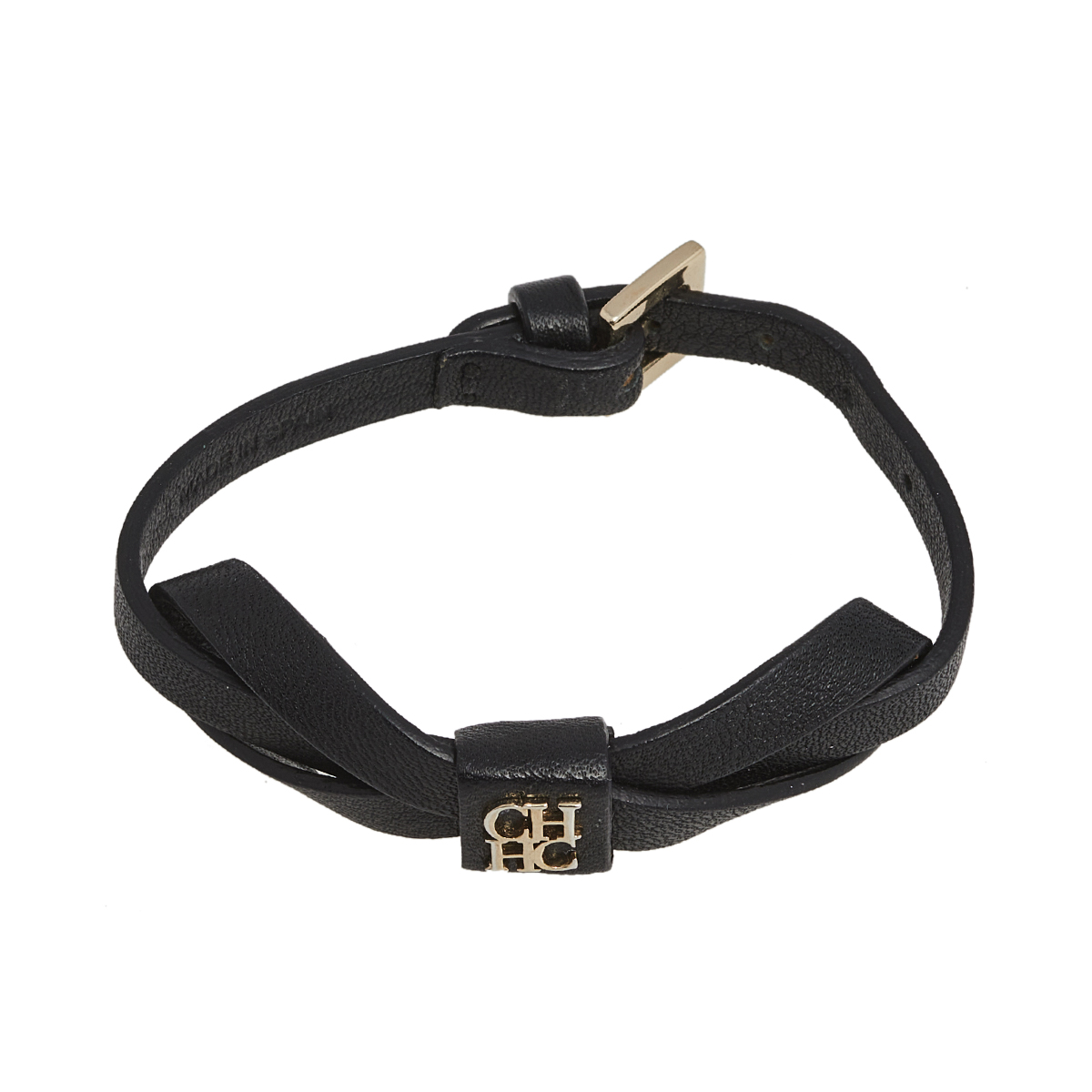 

CH Carolina Herrera Black Leather Ribbon Bracelet