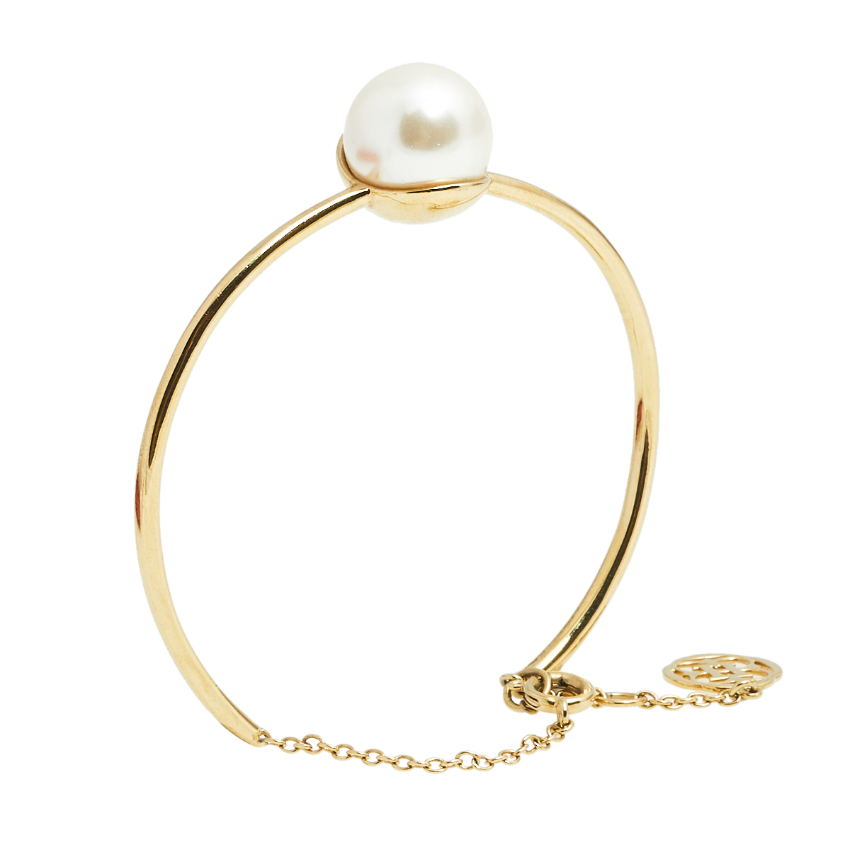 

CH Carolina Herrera Faux Pearl Gold Tone Cuff Bracelet