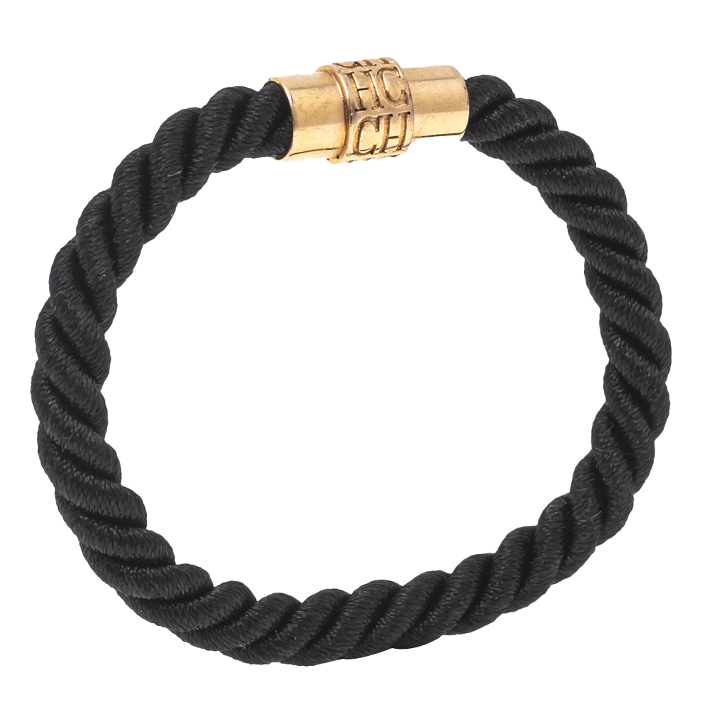 

CH Carolina Herrera Gold Tone Braided Tube Bracelet, Black