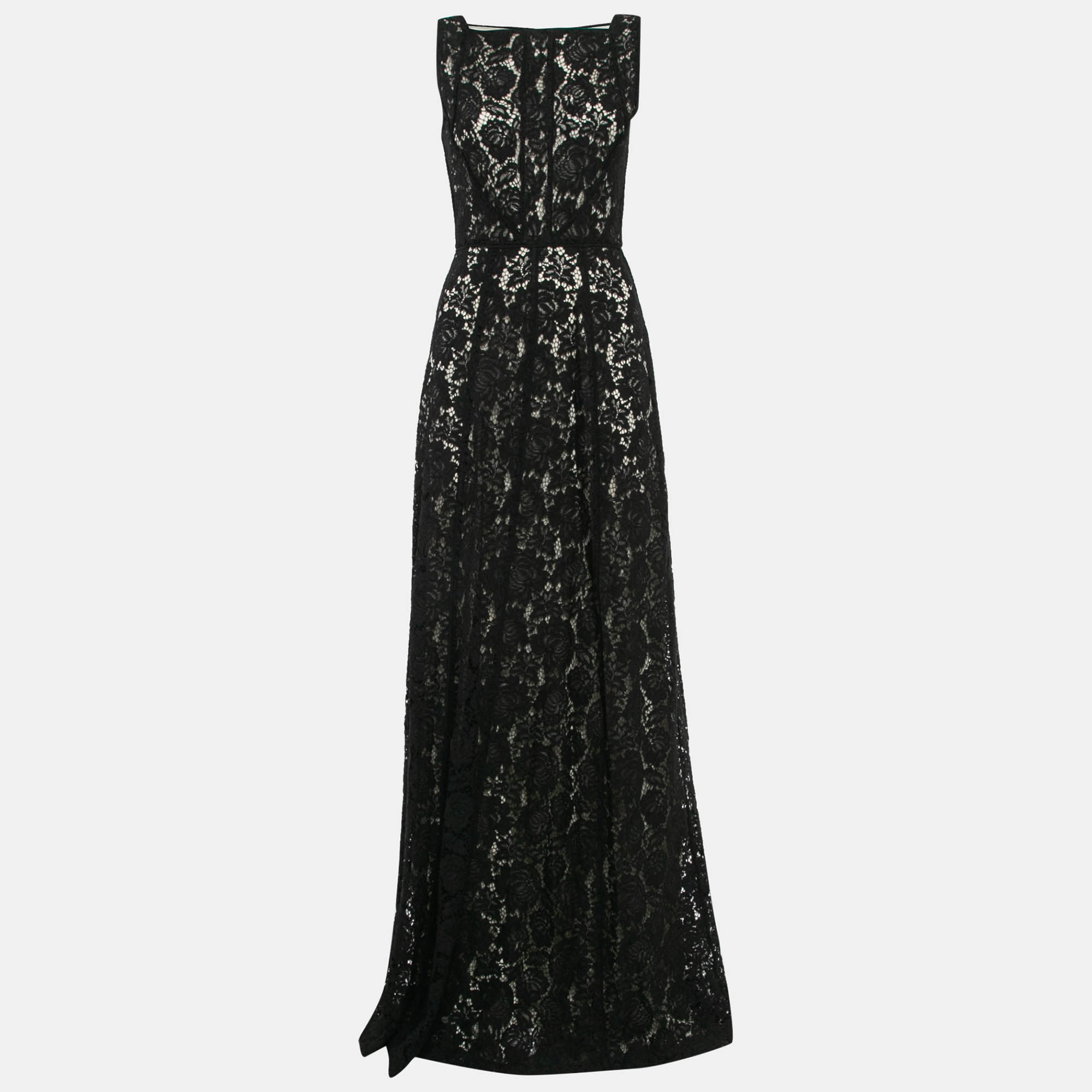 

CH Carolina Herrera Black Lace Sleeveless Gown S