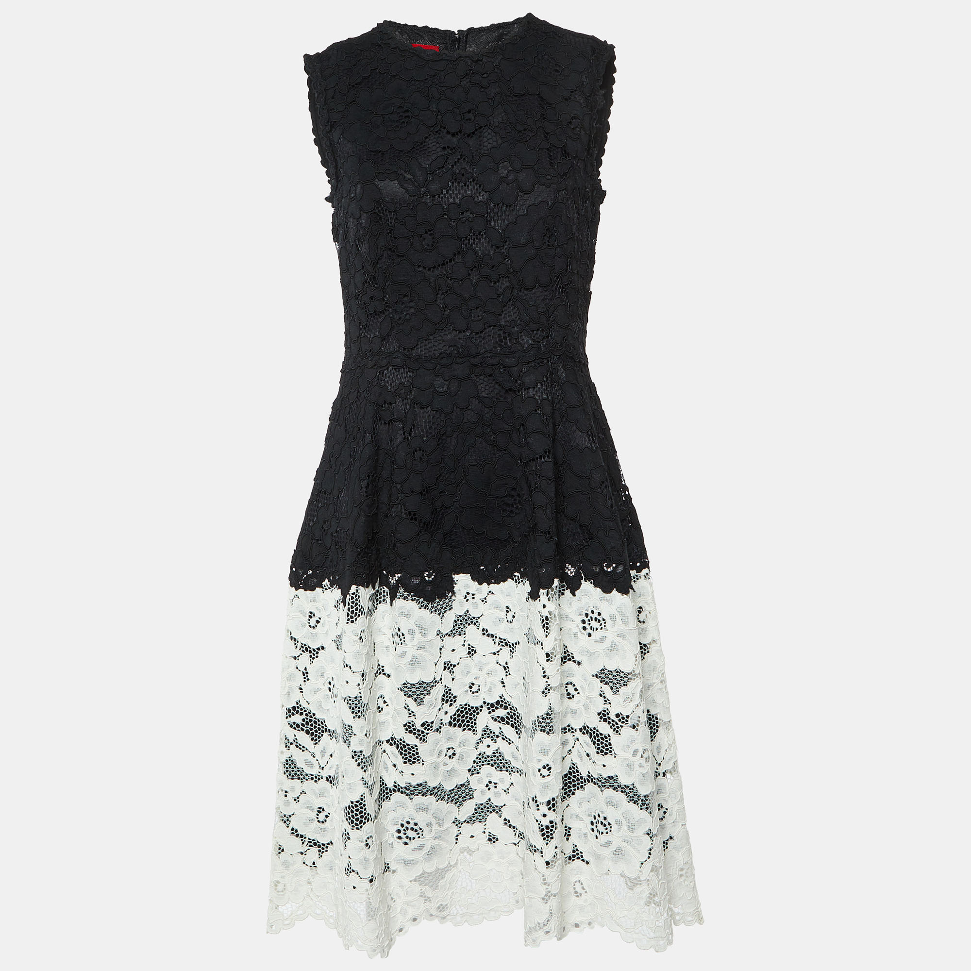 

CH Carolina Herrera Black/White Lace Sleeveless Dress M