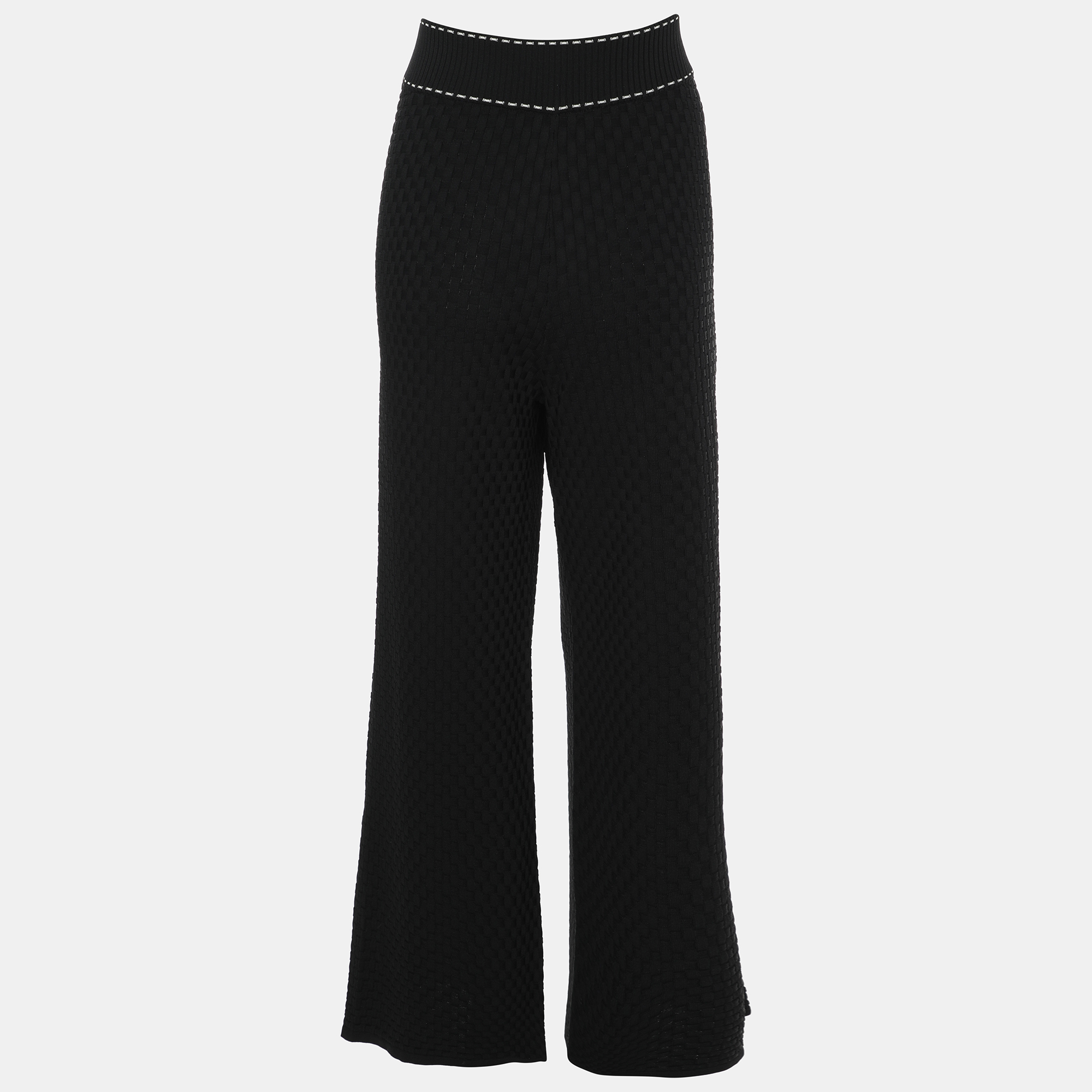 

CH Carolina Herrera Black Knit Wide Leg Pant S