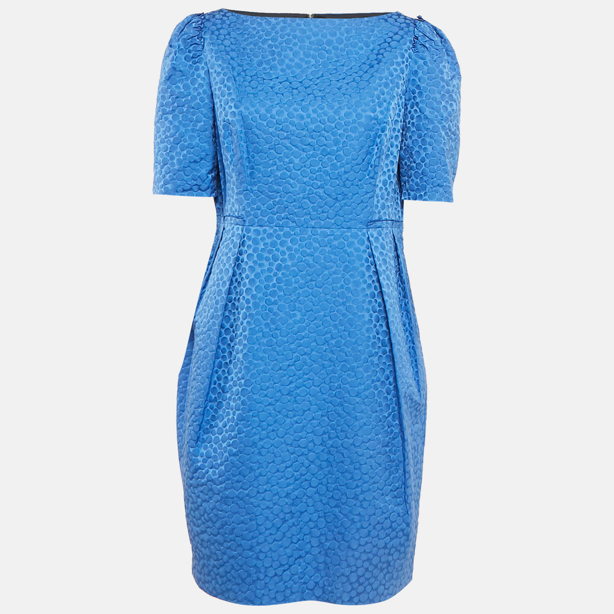 

CH Carolina Herrera Blue Dot Pattern Jacquard Mini Dress XL