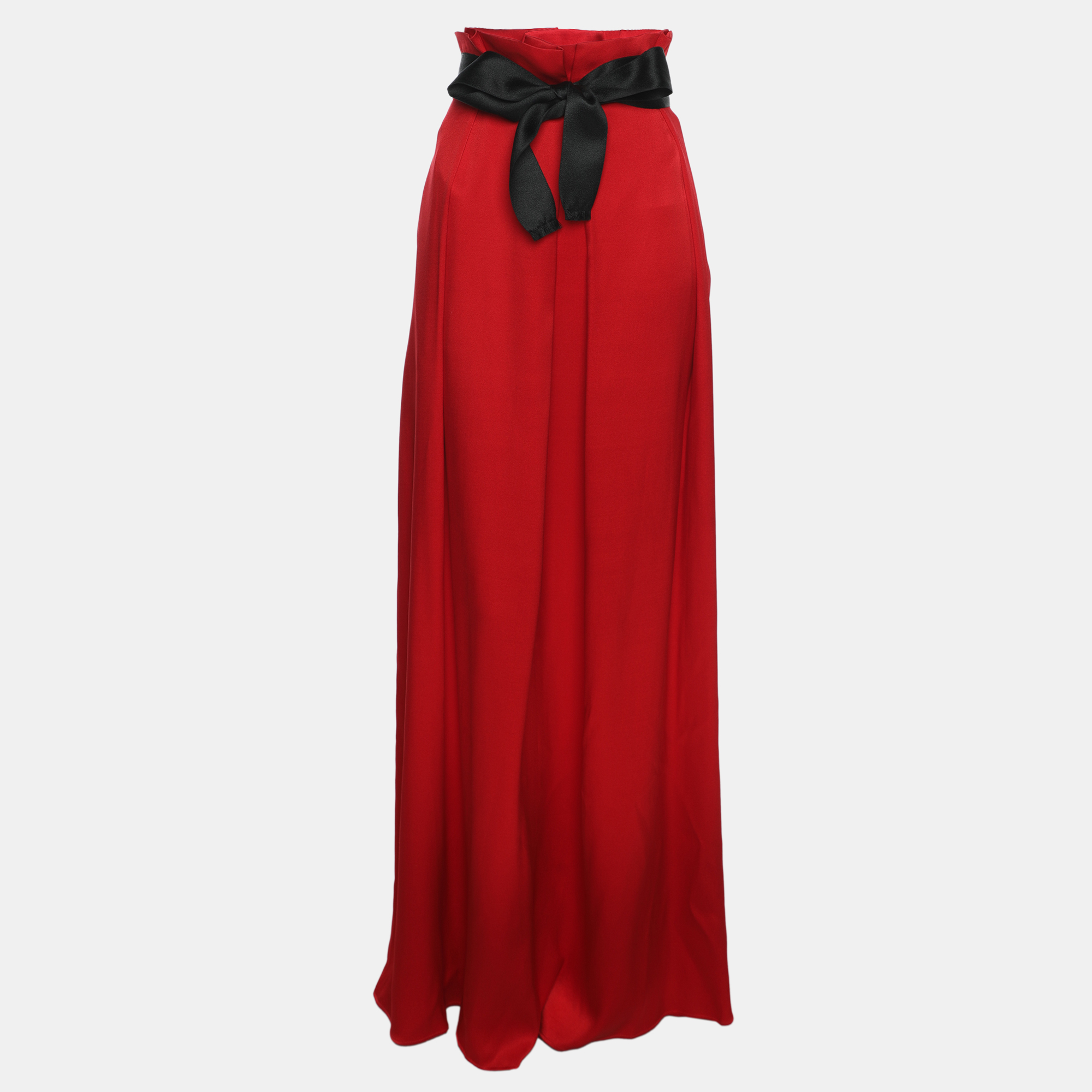 

Carolina Herrera Red Silk Pleated Maxi Skirt S, Yellow