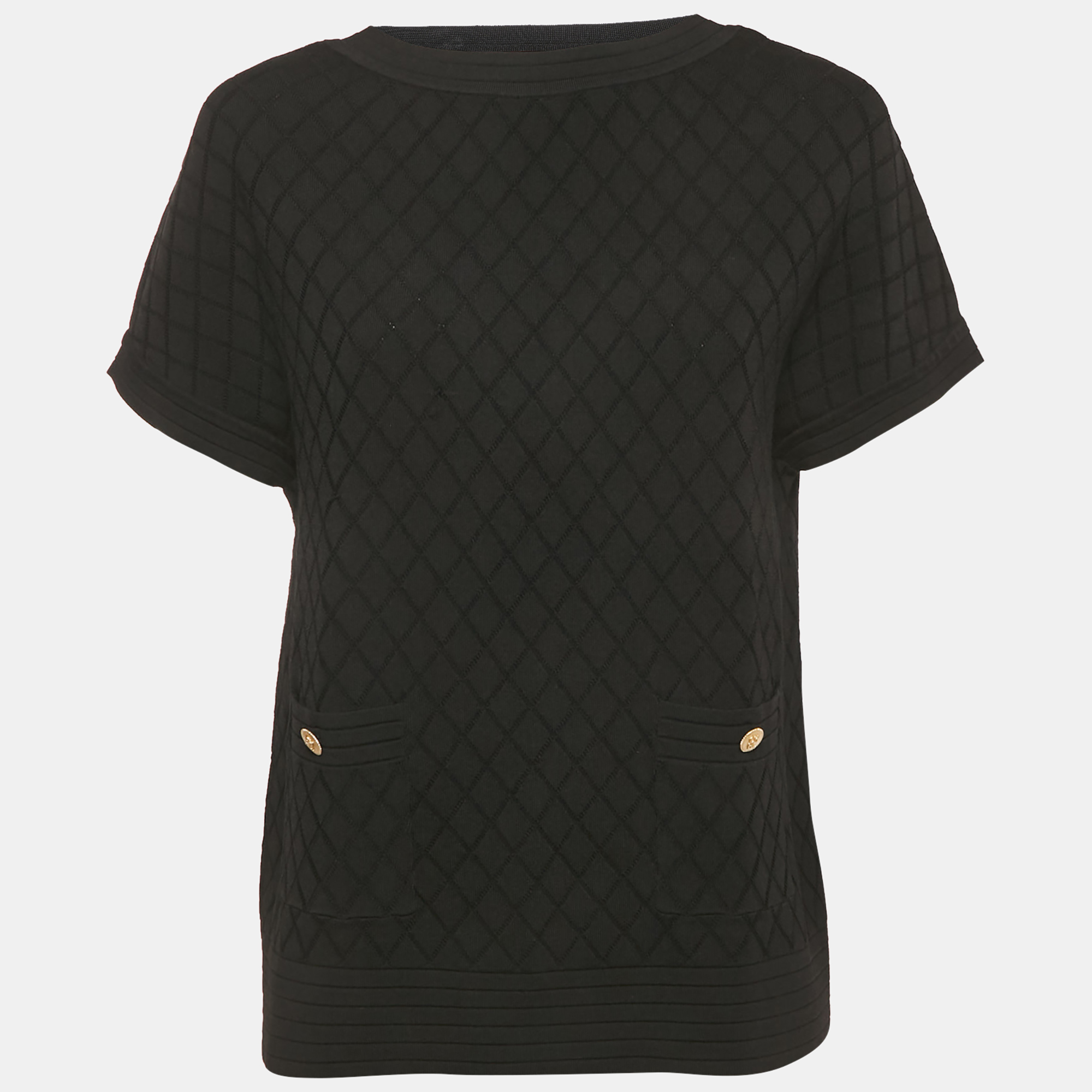 

CH Carolina Herrera Black Diamond Knit Top XS