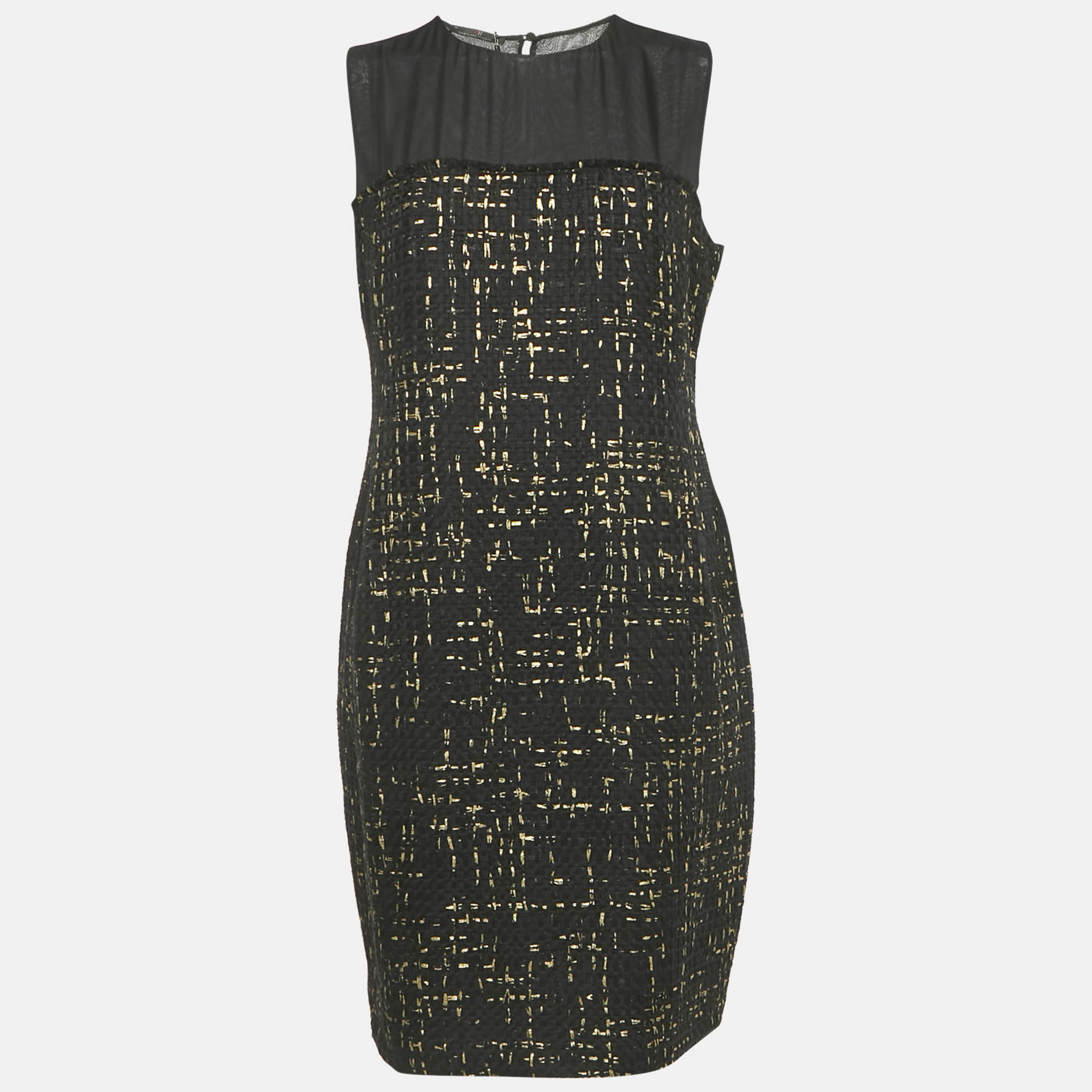 

CH Carolina Herrera Black Tweed Sheath Dress L